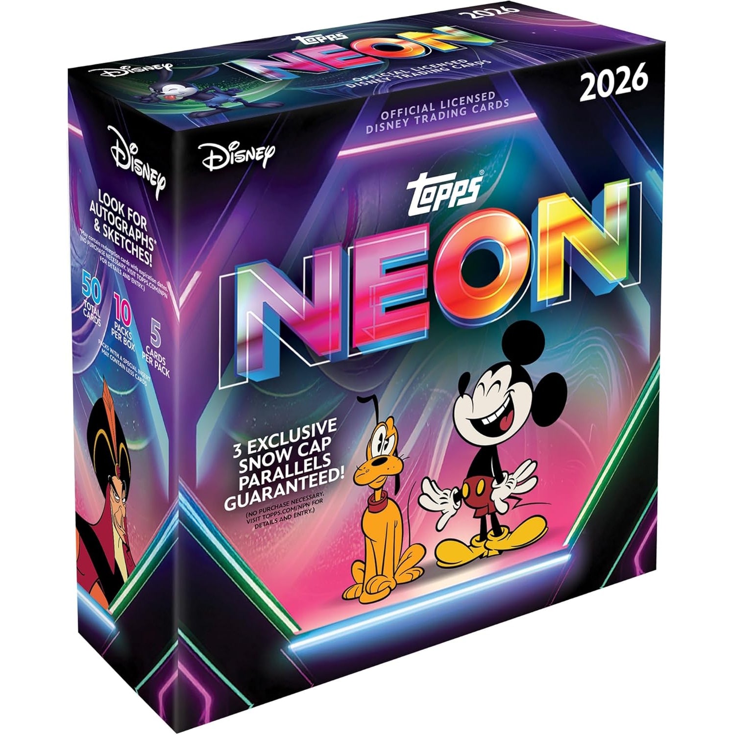 Topps: 2026 Neon Disney - Mega Box (50 Cards) Trading Cards Topps