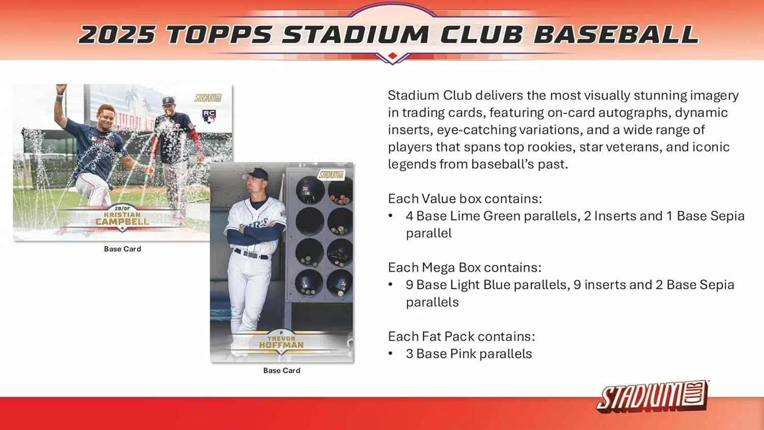 Topps: 2025 Stadium Club Baseball Blaster Box - 8 packs Sports Cards Panini