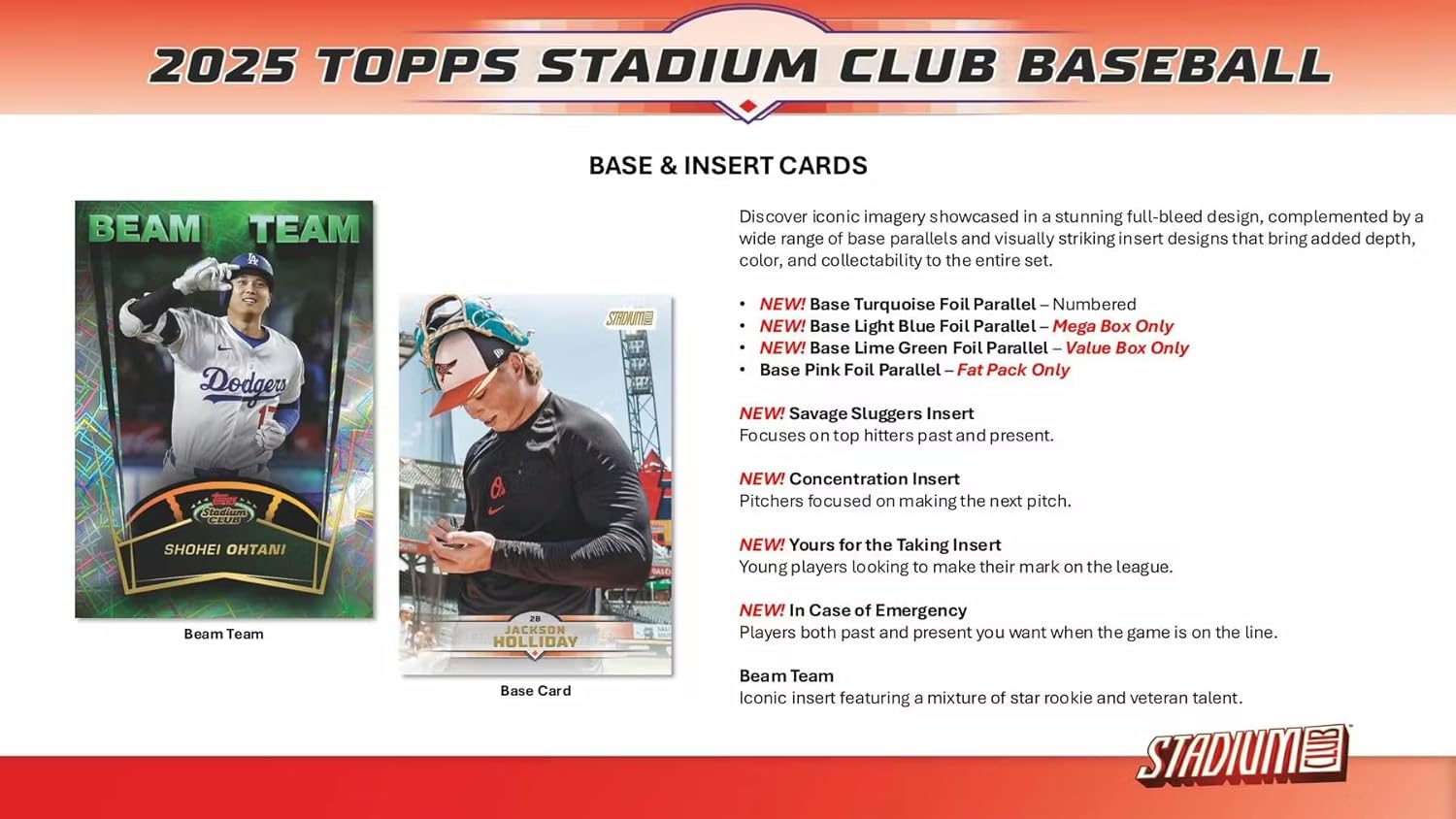 Topps: 2025 Stadium Club Baseball Blaster Box - 8 packs Sports Cards Panini
