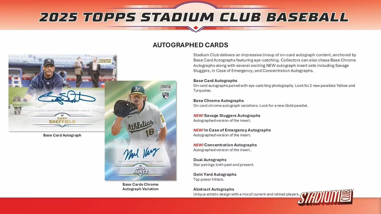 Topps: 2025 Stadium Club Baseball Mega Box Sports Cards Topps