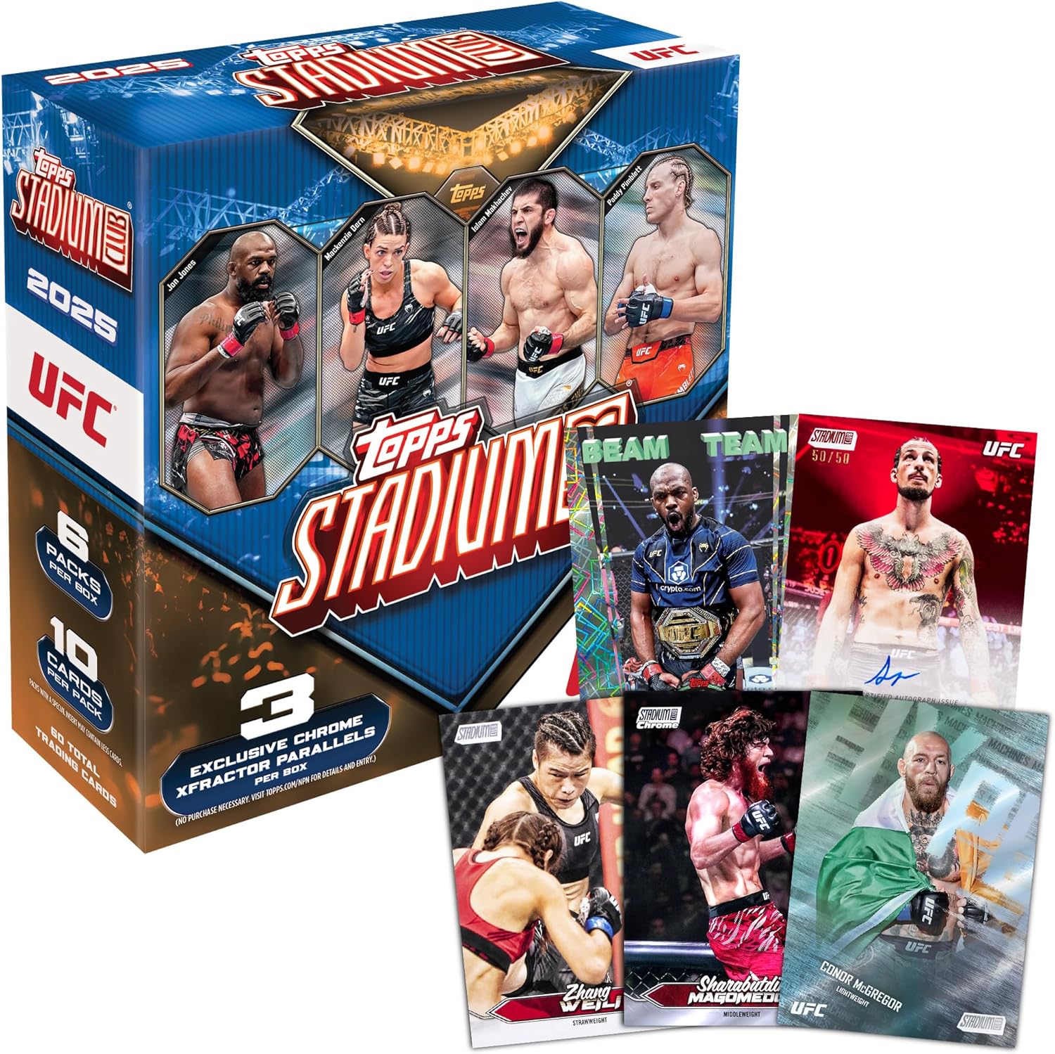 Topps: 2025 Stadium Club UFC Mega Box - 6 Packs Sports Cards Topps