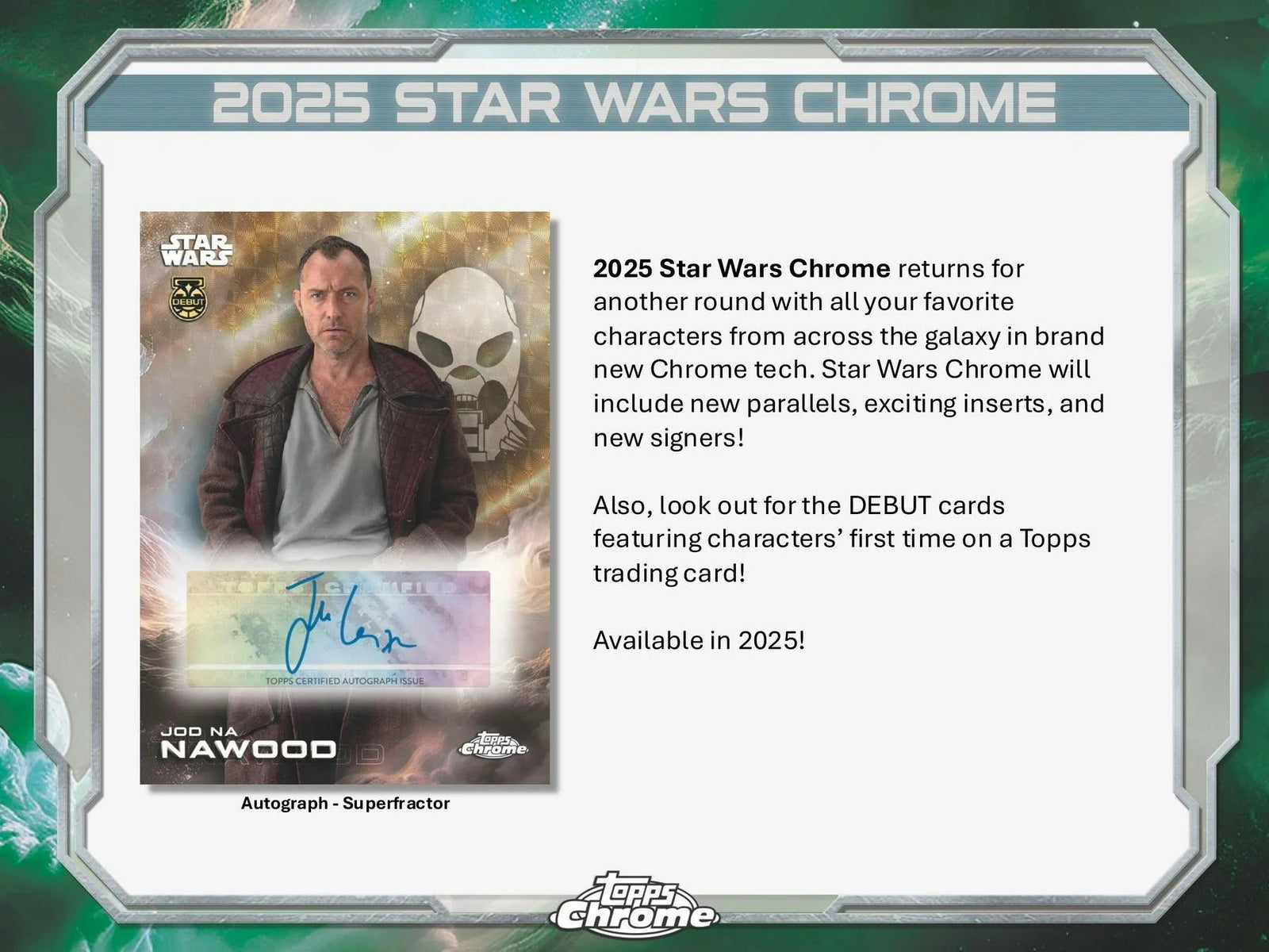 Topps: 2025 Chrome Star Wars Blaster Box - 8 Packs Card Game Topps