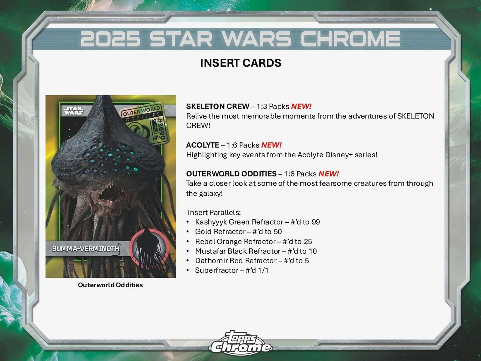 Topps: 2025 Chrome Star Wars Blaster Box - 8 Packs Card Game Topps