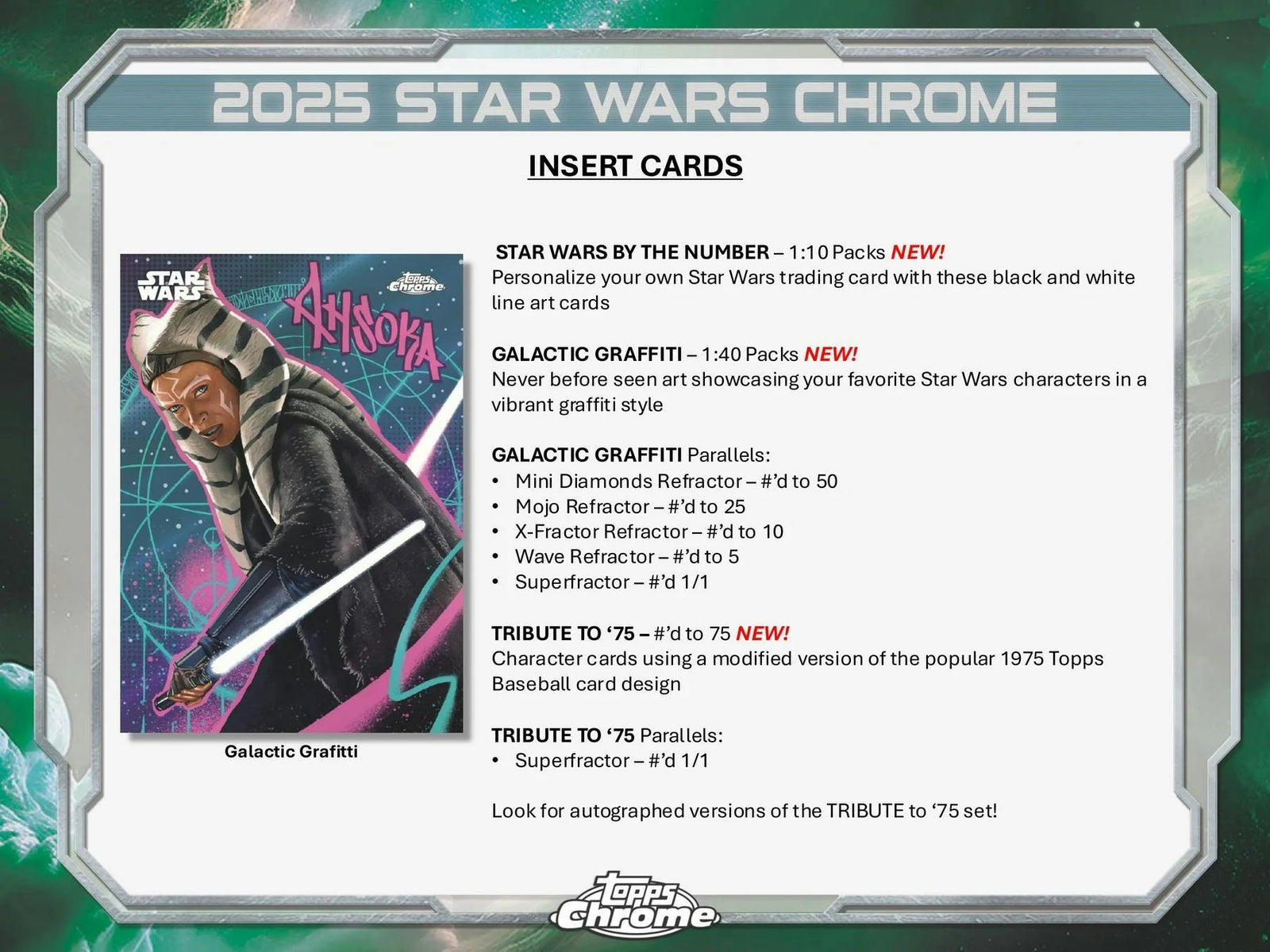 Topps: 2025 Chrome Star Wars Blaster Box - 8 Packs Card Game Topps