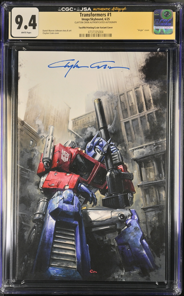Transformers: #1 [Clayton Crain CGC 9.4 Exclusive Signed 12th print] 2025 Comics Image Comics