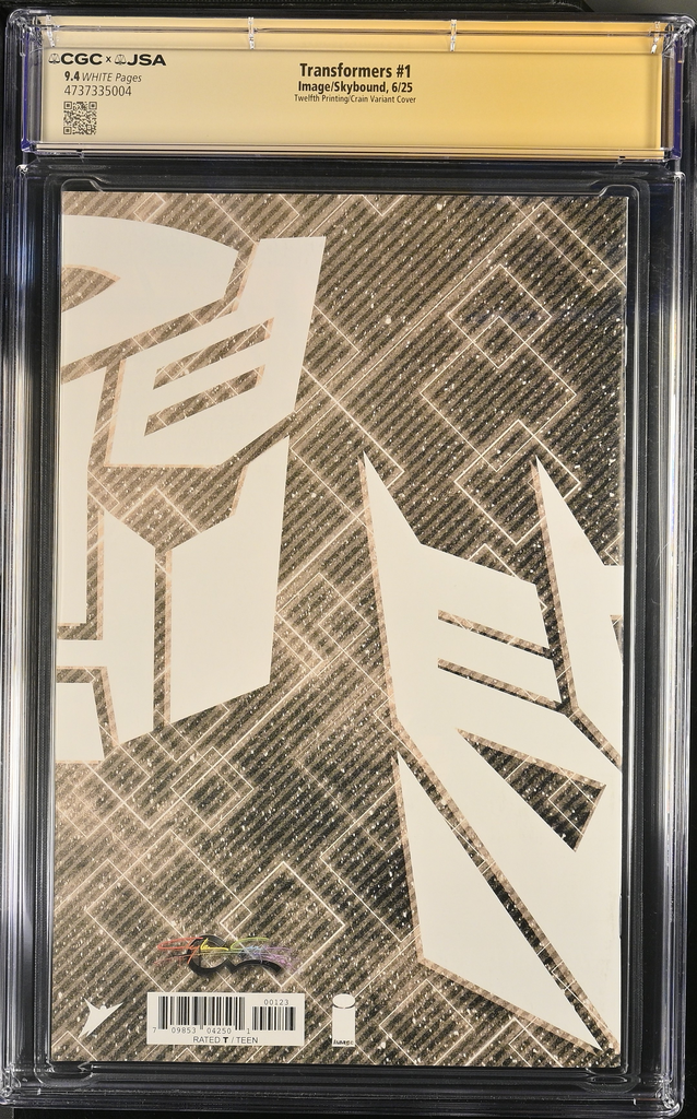 Transformers: #1 [Clayton Crain CGC 9.4 Exclusive Signed 12th print] 2025 Comics Image Comics
