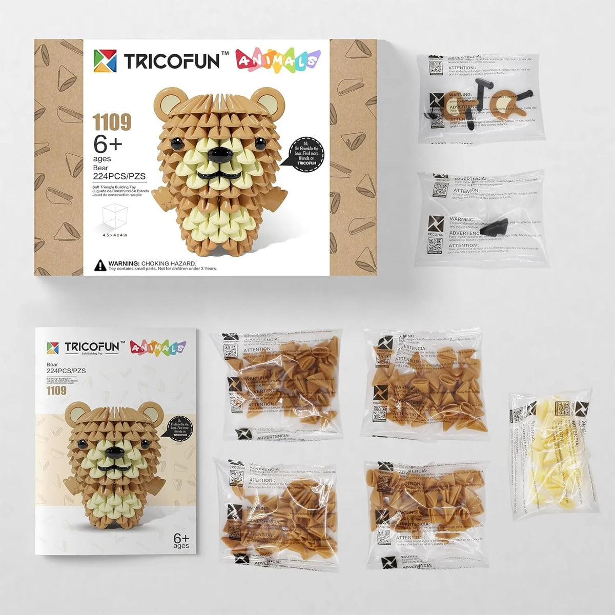 Tricofun Animals: Bramble the Bear Building Kit Toys & Games Tricofun