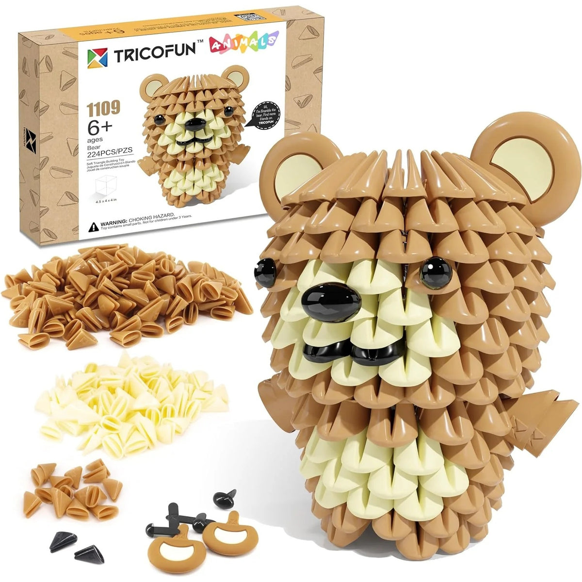 Tricofun Animals: Bramble the Bear Building Kit Toys & Games Tricofun