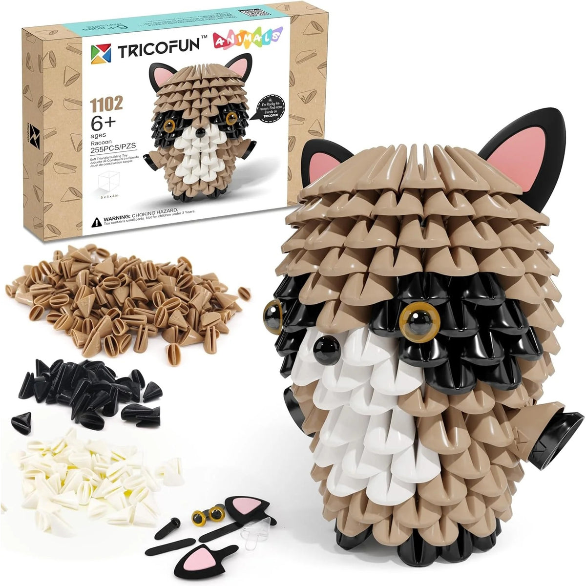Tricofun Animals: Rocky the Racoon Building Kit Toys & Games Tricofun