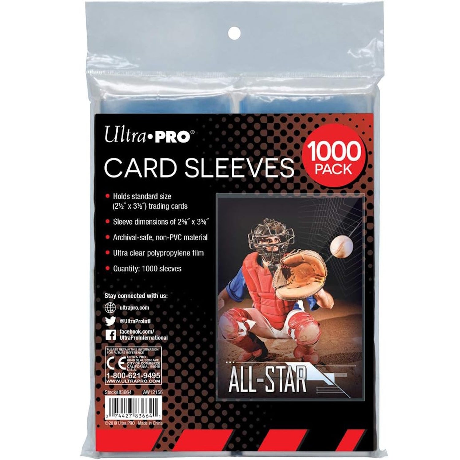 Ultra Pro: Clear Card Soft Sleeve Standard 2.5" x 3.5" 1000 Pack Penny Sleeves Card Game Accessories Ultra Pro