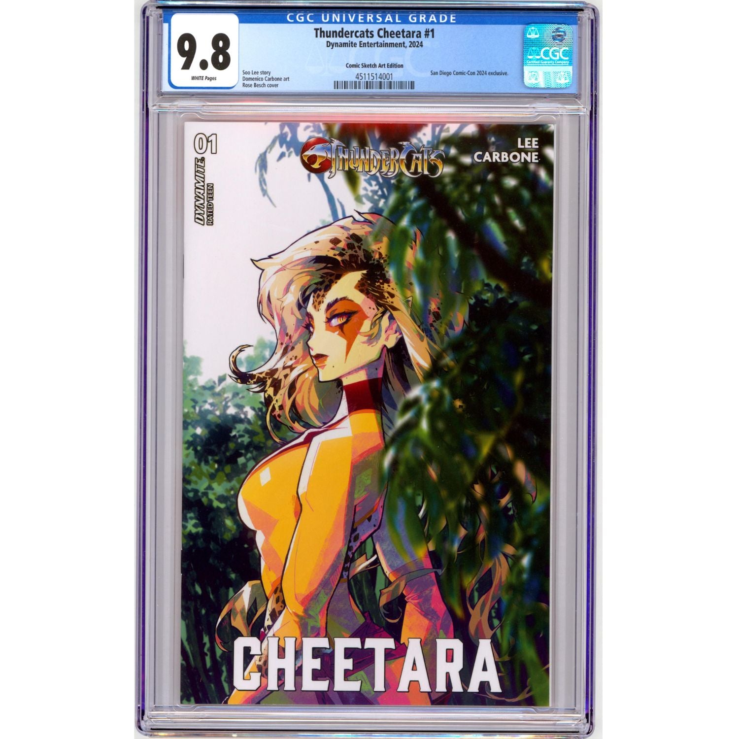 Thundercats: Cheetara #1 [Besch Comic CGC 9.8 Sketch Art SDCC Exclusive] 2024 Comics Dynamite Entertainment