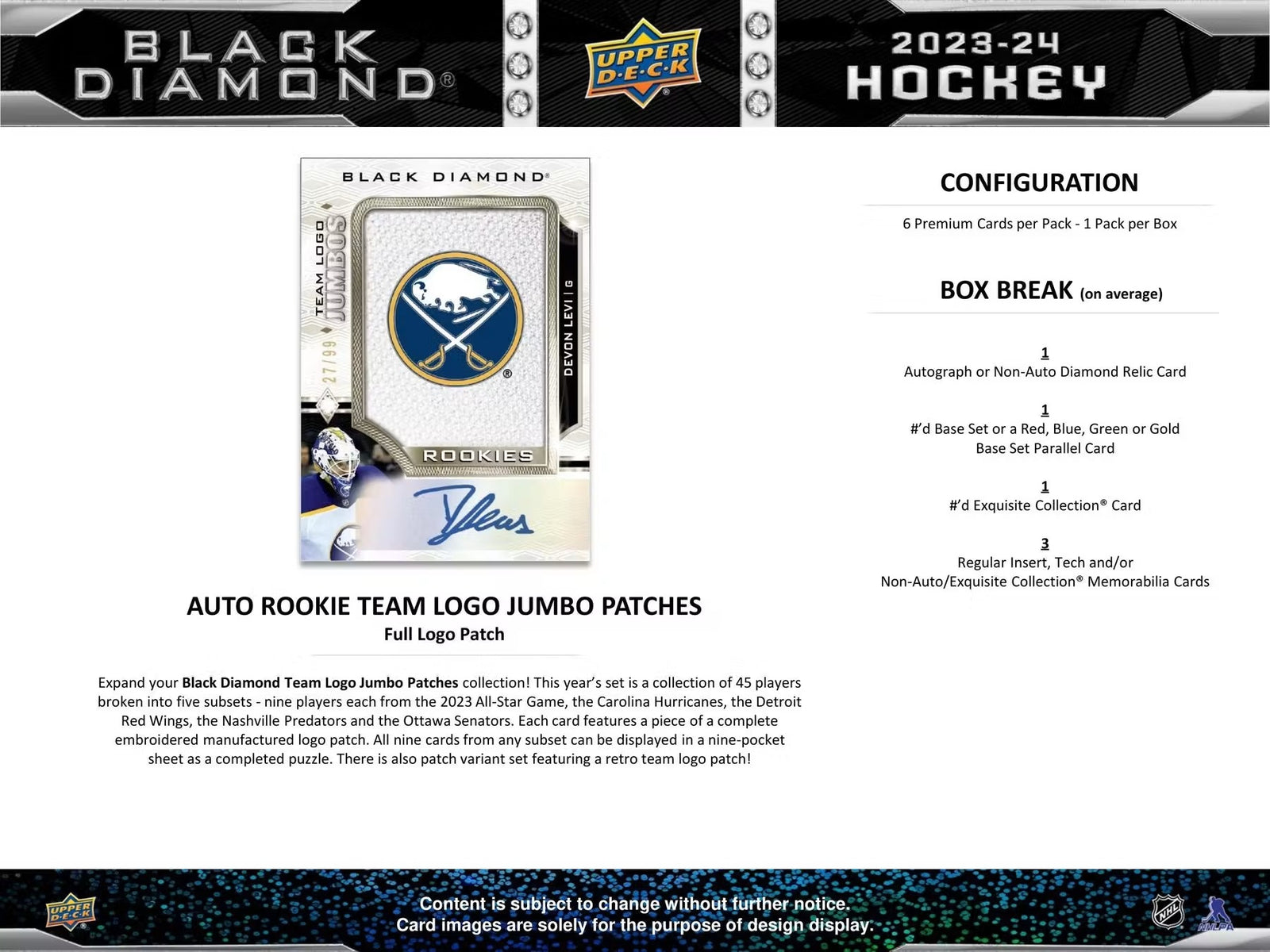 Upper Deck: 2023-24 Black Diamond Hockey Hobby Box Sporting Goods Upper Deck