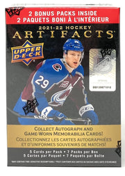 Upper Deck: 2021-22 Artifacts Hockey Blaster Box - 7 Packs Sports Cards Upper Deck
