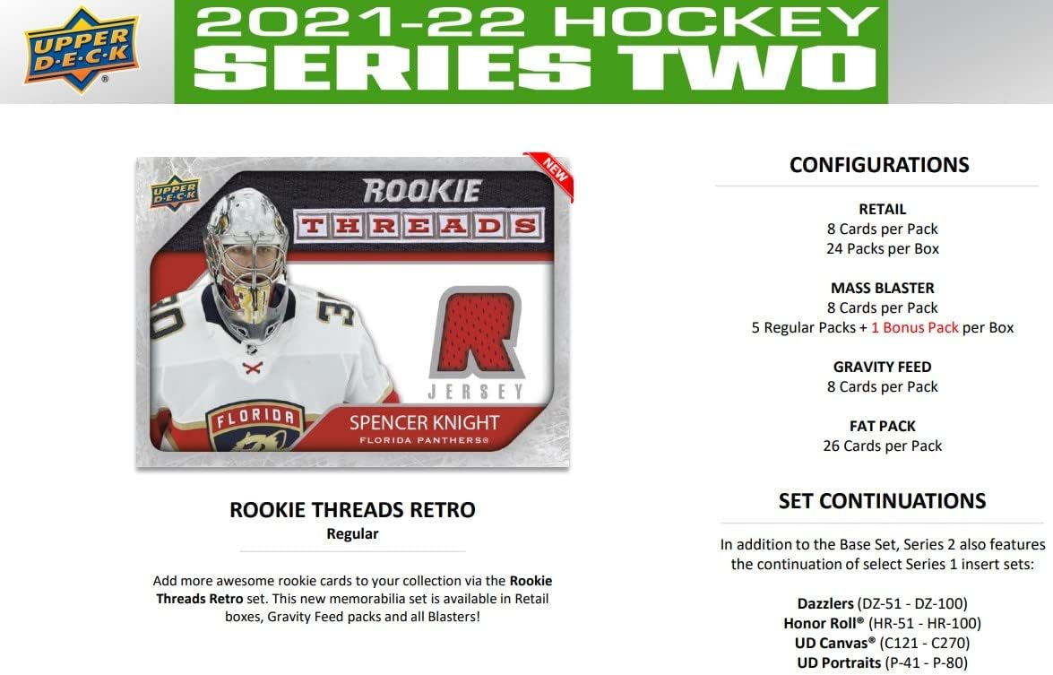 Upper Deck: 2021-22 Series 2 Hockey Blaster Box - 7 Packs Sports Cards Upper Deck