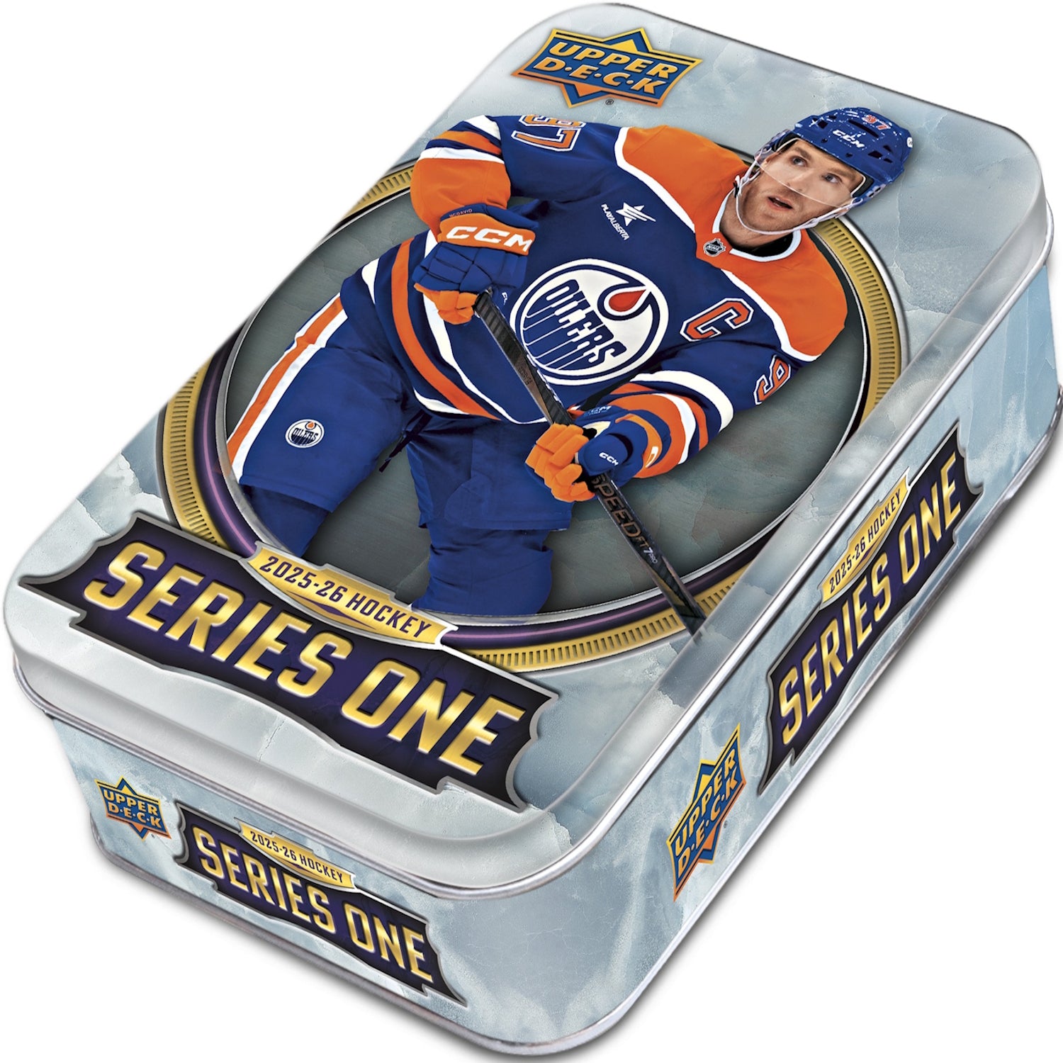 Upper Deck: 2025-26 Series 1 Hockey Tin - 8 Packs + Exclusive Dazzler Bonus Pack Sports Cards Upper Deck