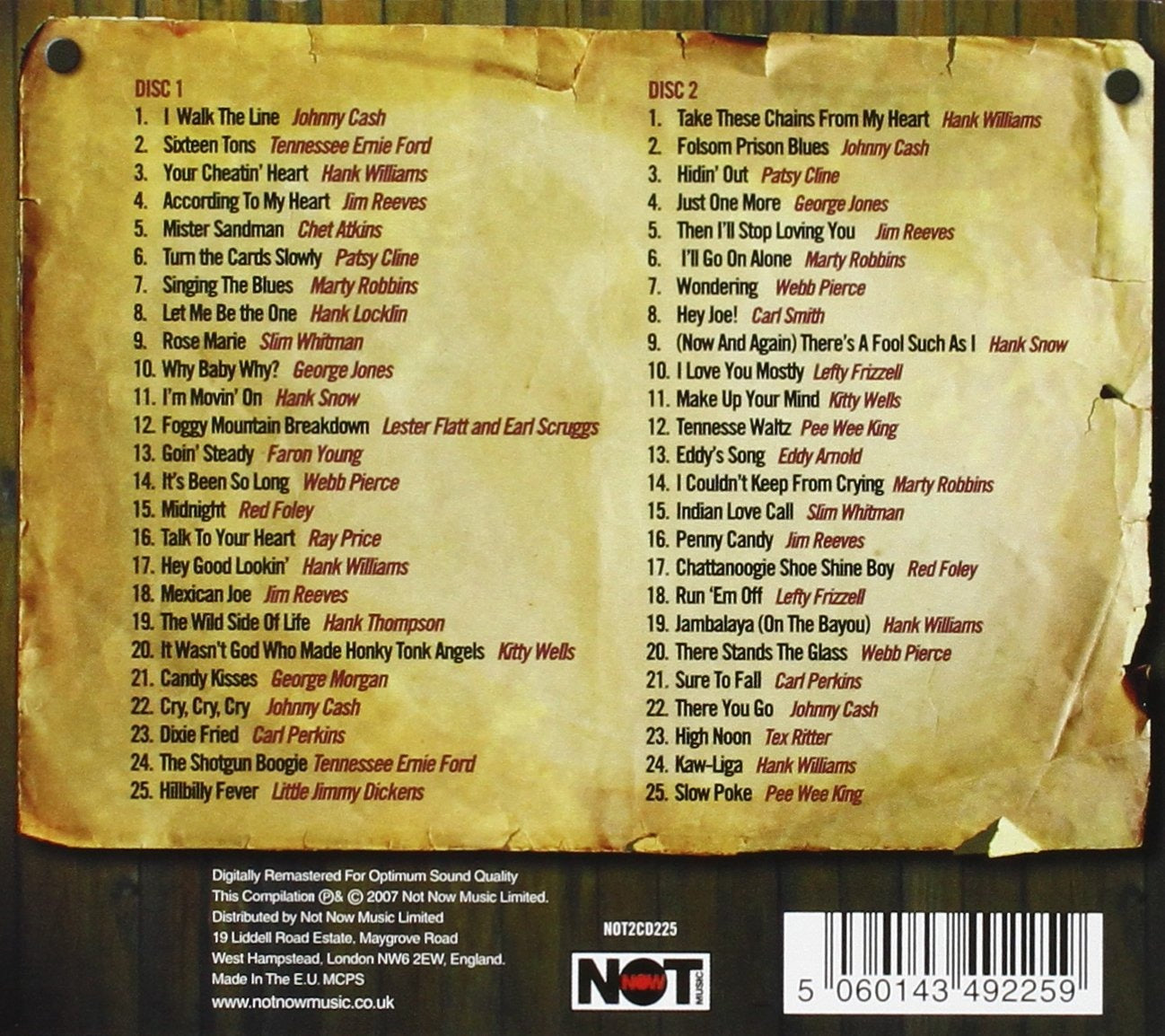 Various Artists: Country’s Greatest Hits - 2CD Set [Audio CD] Audio CD/Vinyl Not Now Music