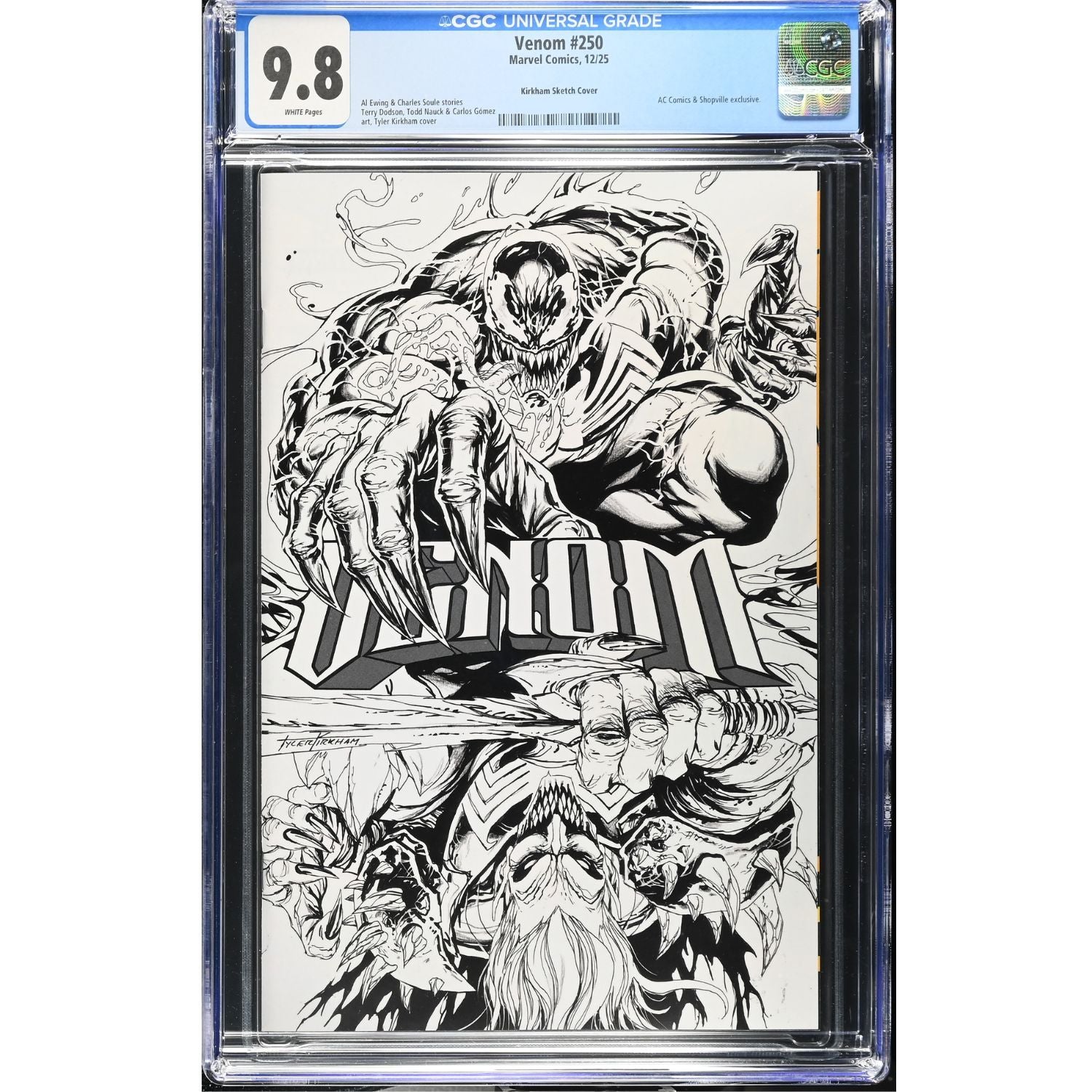 Venom: #250 [Tyler Kirkham CGC 9.8 Sketch Shopville Exclusive] 2025 Comics Marvel Comics