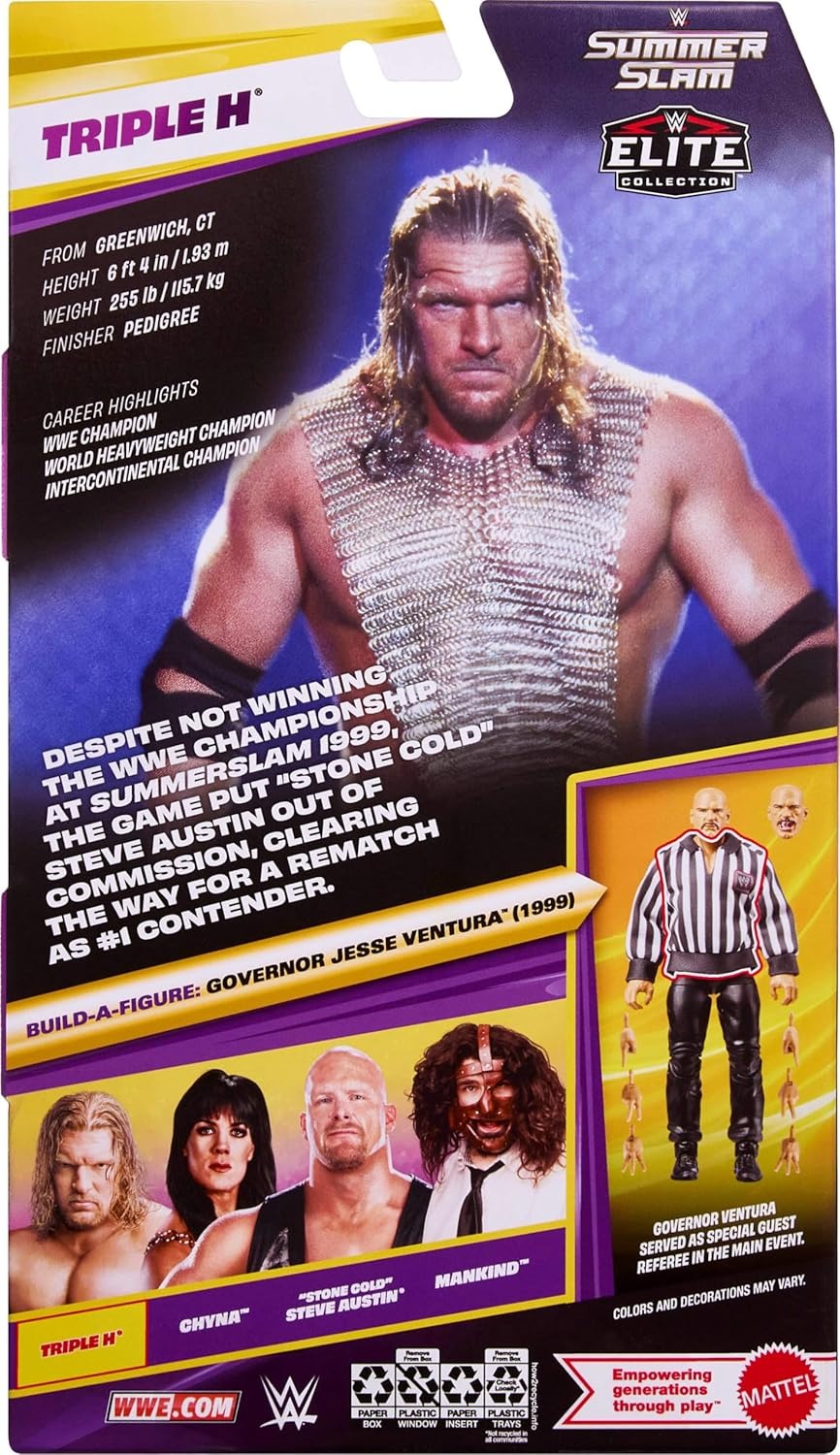 WWE Elite Collection Summer Slam: Triple H - BAF Governor Jesse Ventura Toys & Games Mattel