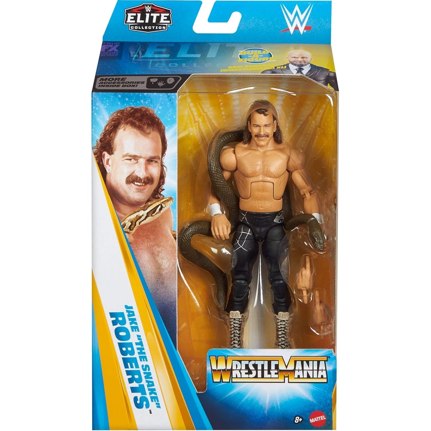 WWE Elite Collection: Wrestle Mania - Jake The Snake Roberts - BAF Sam Roberts Toys & Games Mattel