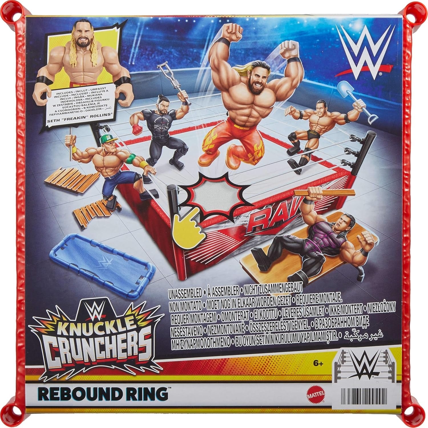 WWE: Knuckle Crunchers Rebound Ring Playset Toys & Games Mattel