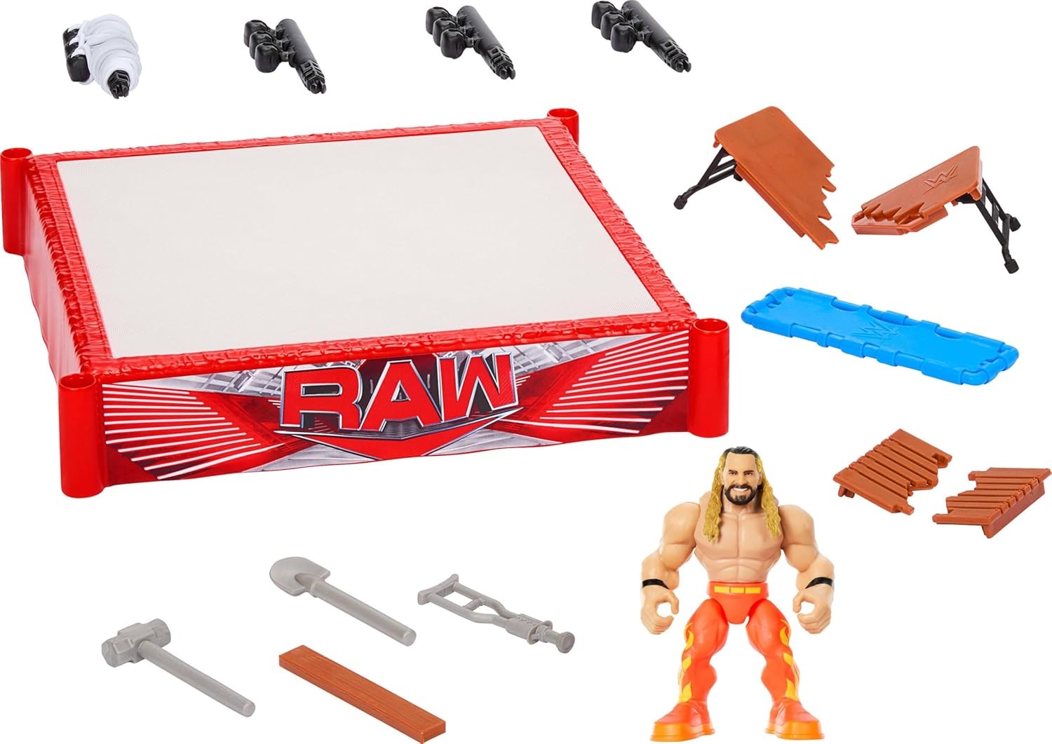 WWE: Knuckle Crunchers Rebound Ring Playset Toys & Games Mattel