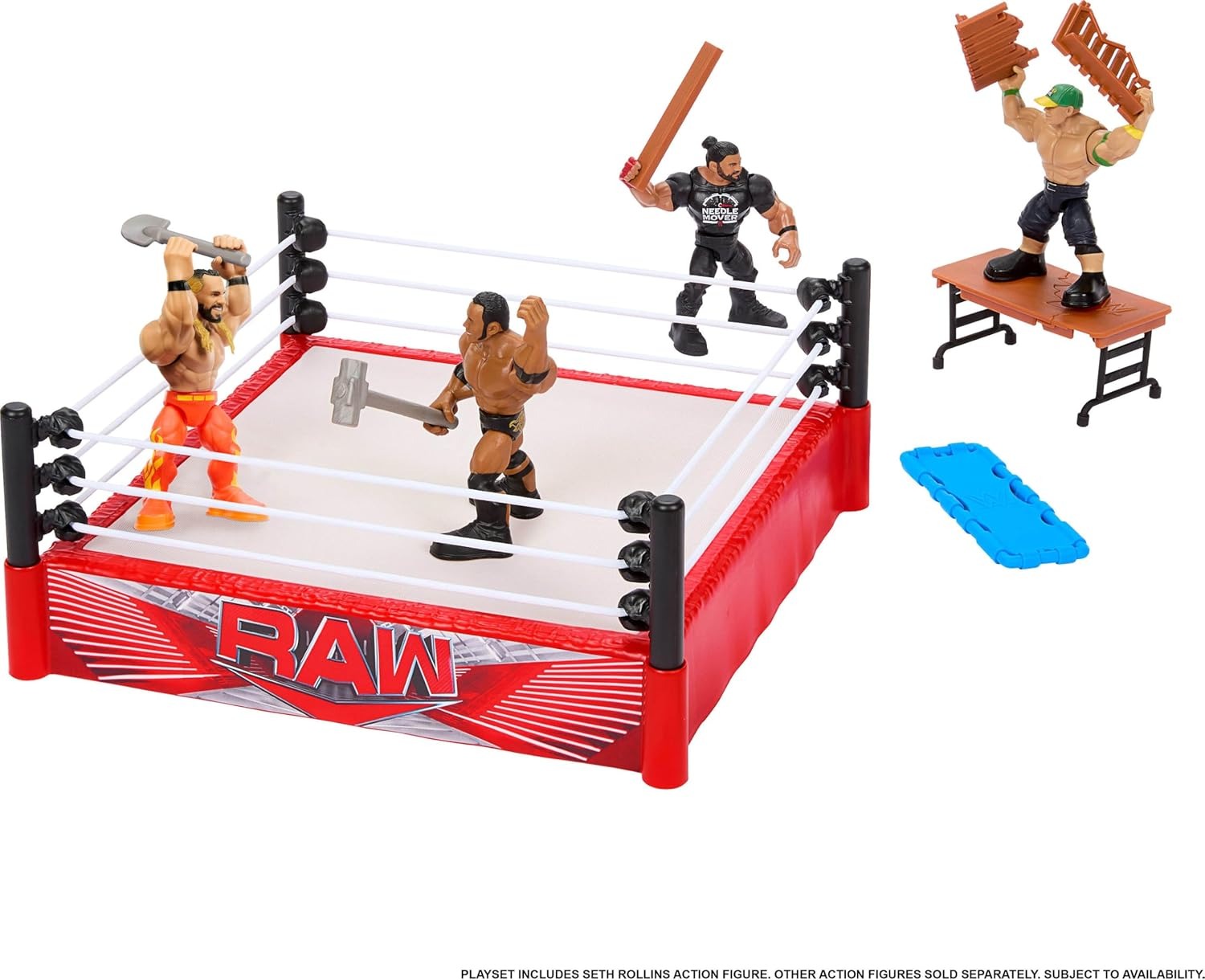 WWE: Knuckle Crunchers Rebound Ring Playset Toys & Games Mattel