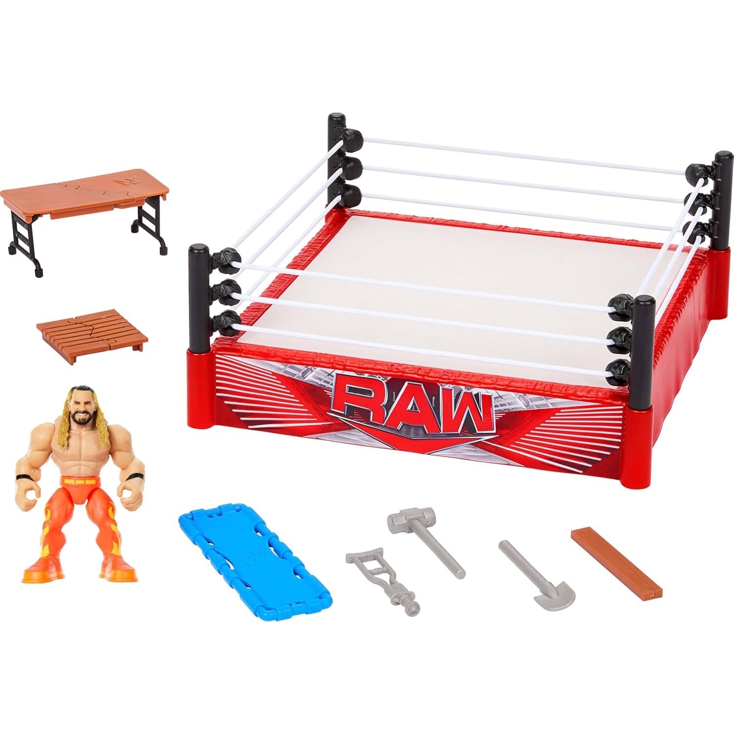 WWE: Knuckle Crunchers Rebound Ring Playset Toys & Games Mattel