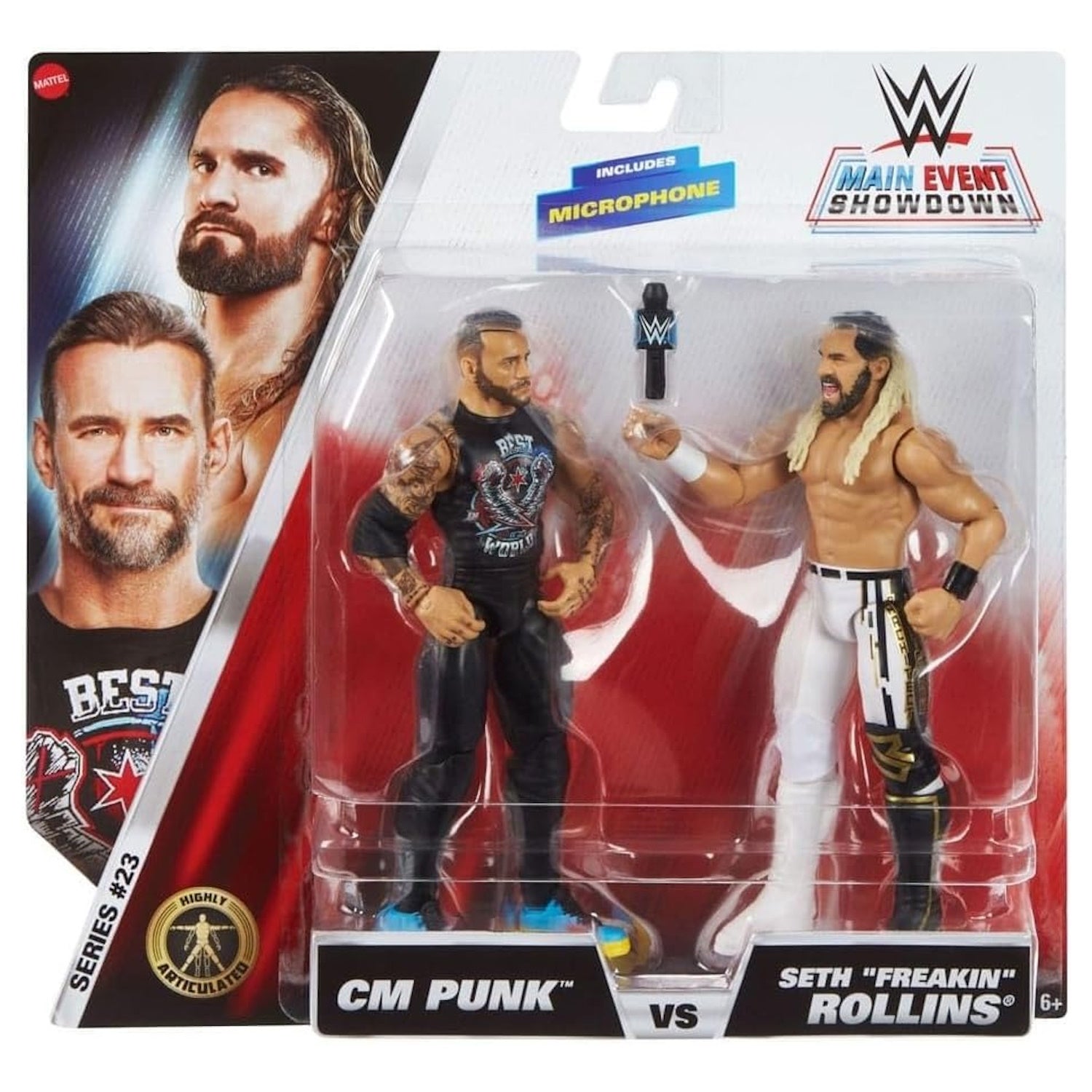 WWE Main Event Showdown Series 23: CM Punk vs Seth "Freakin" Rollins 2 Pack Toys & Games Mattel