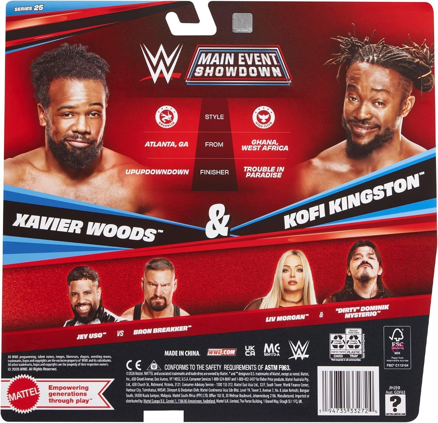 WWE Main Event Series: Kofi Kingston and Xavier Woods - 2 Figure Pack Toys & Games Mattel