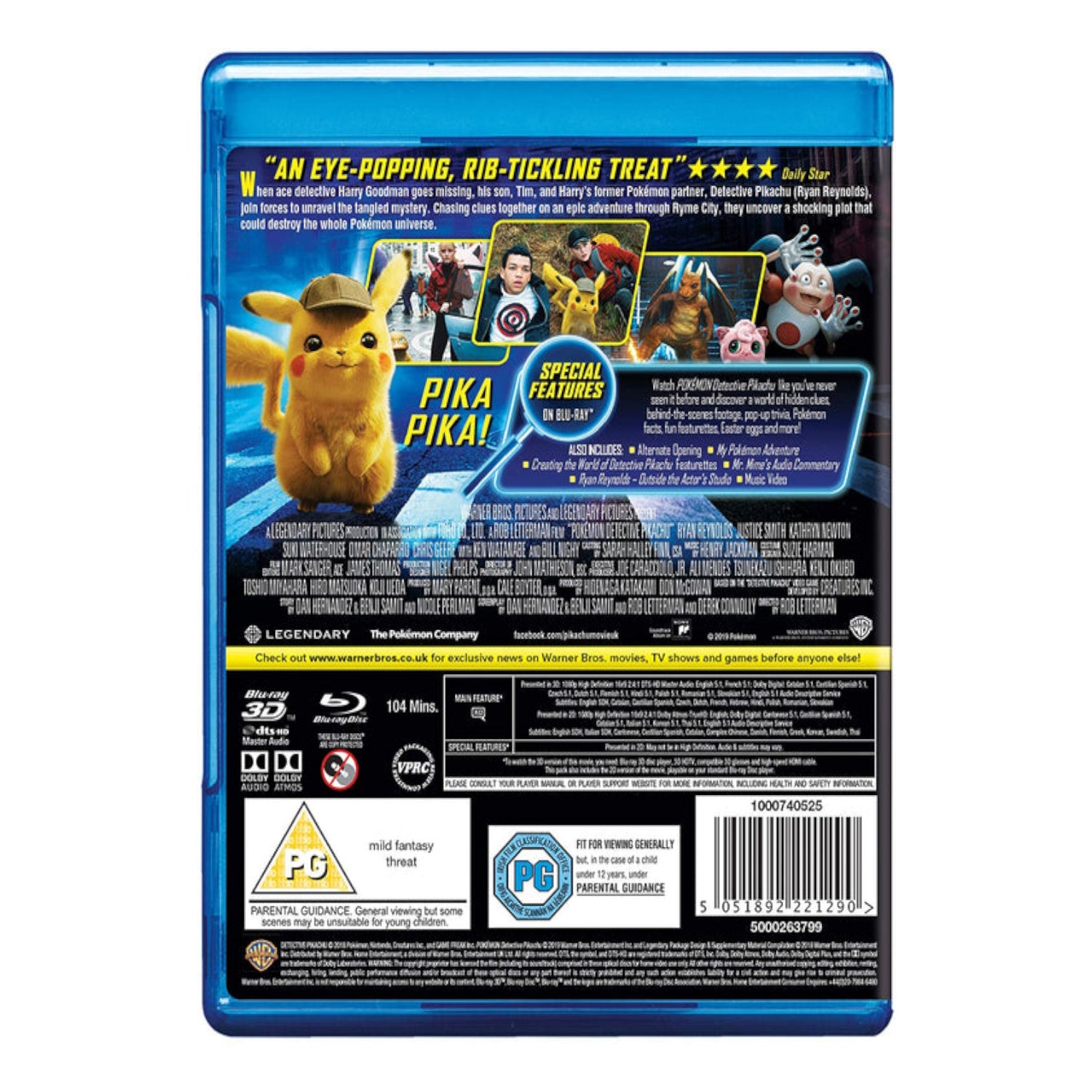 Detective Pikachu [Blu-Ray] Blu-Ray Movie Warner Bros.   