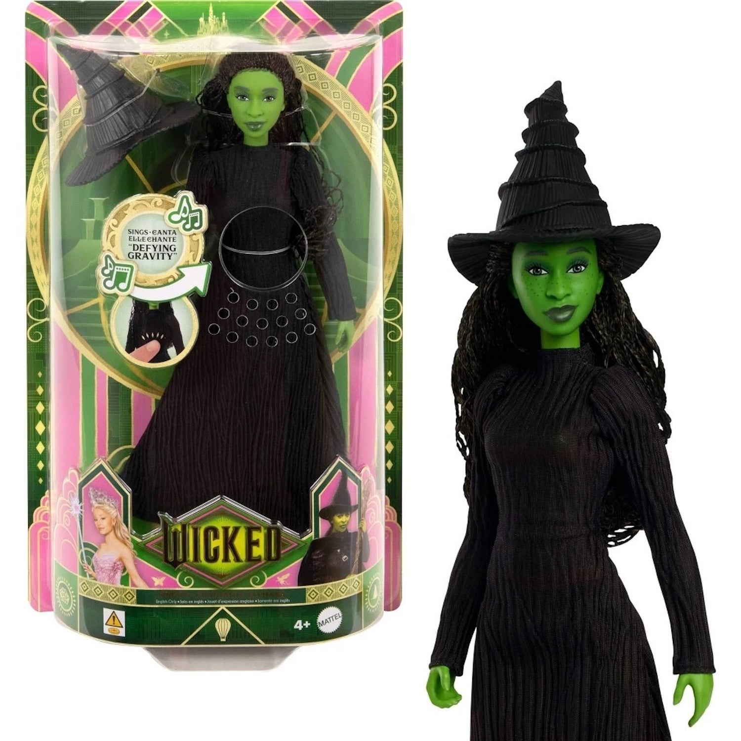 Wicked: Singing Elphaba Fashion Doll Toys & Games Mattel