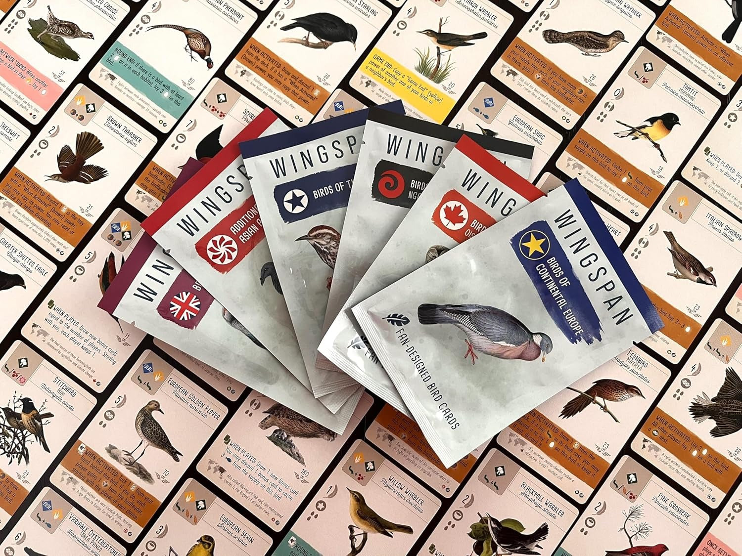 Wingspan - Fan Designed Bird Packs Display Box - 6 Packs [Board Game, 1-5 Players] Board Game Stonemaier Games