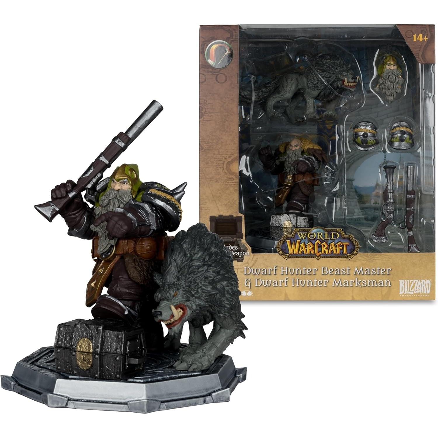 World of Warcraft: Dwarf Hunter Beast Master/Marksman [Random Color] (1:12 Scale) Toys & Games McFarlane Toys