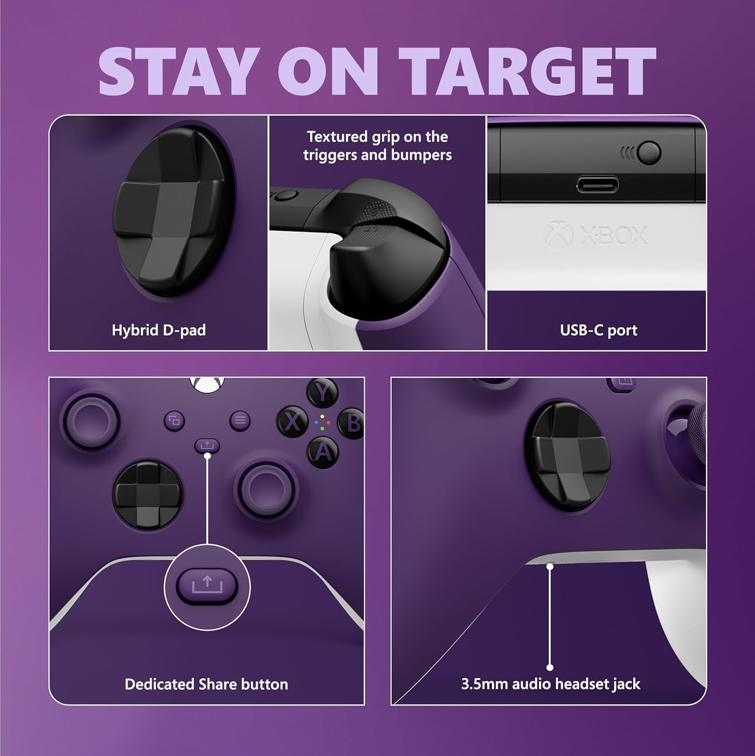 Xbox Wireless Controller - Astral Purple [Xbox One & Xbox Series X Accessory] Xbox Series X Accessories Microsoft