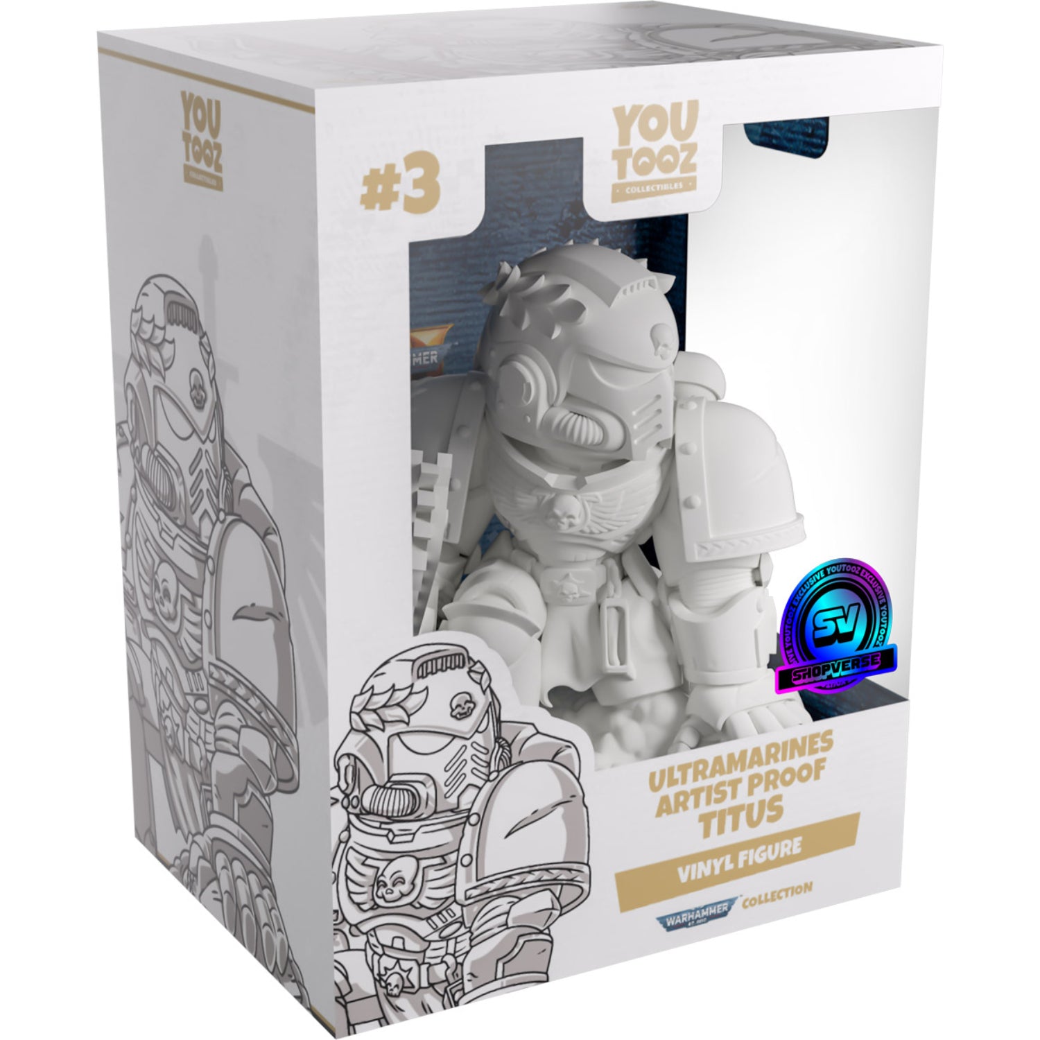 Youtooz x Shopverse Exclusive: Space Marine 2 Collection [Artist Proof Ultramarine Titus] Limited Edition Vinyl Figure #3 Toys & Games Youtooz