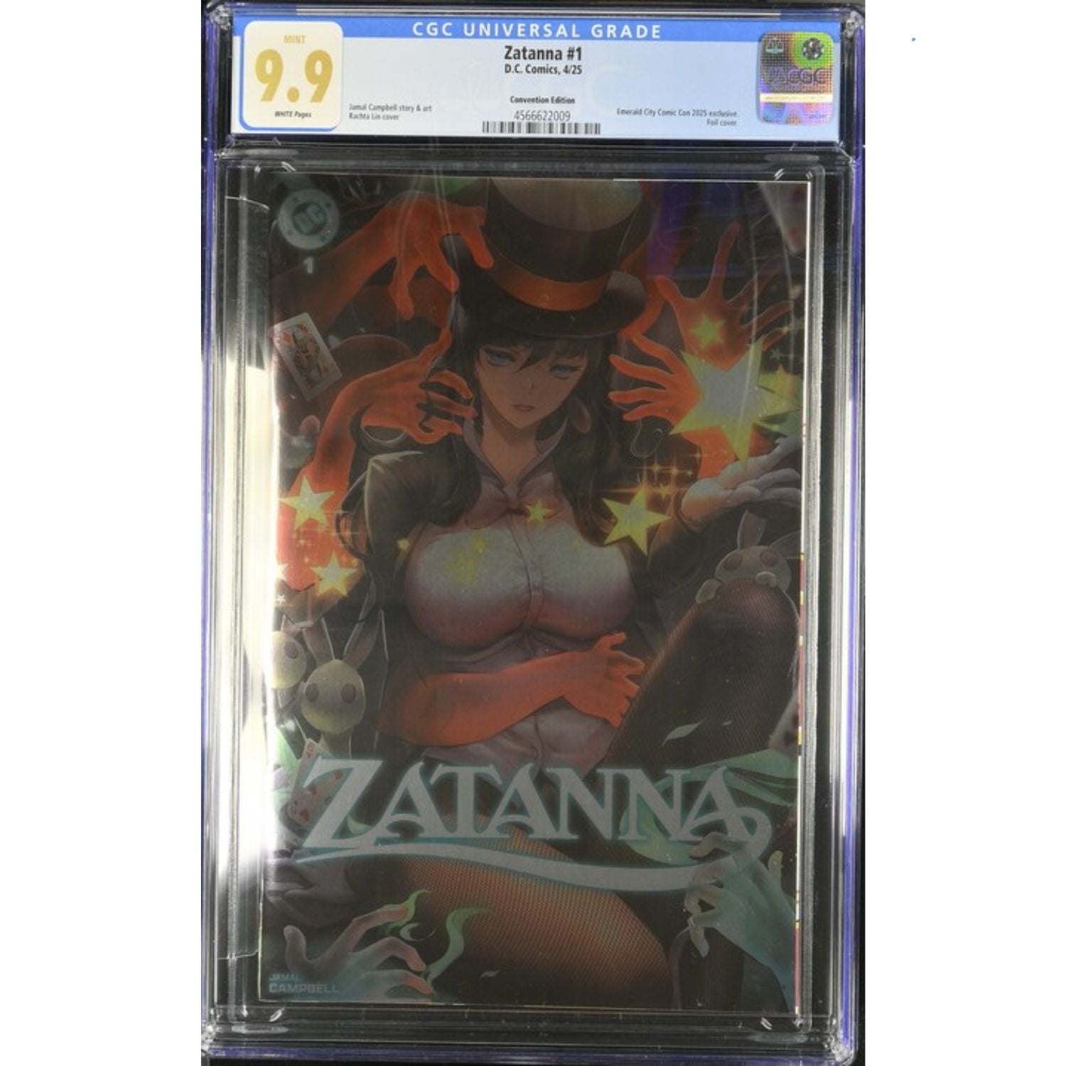 Zatanna: #1 [Rachta Lin CGC 9.9 Emerald City Con Foil] 2025 Comics DC Comics