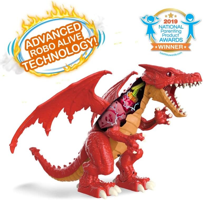 Robo Alive: Fire Breathing Dragon - Red Toys & Games Zuru