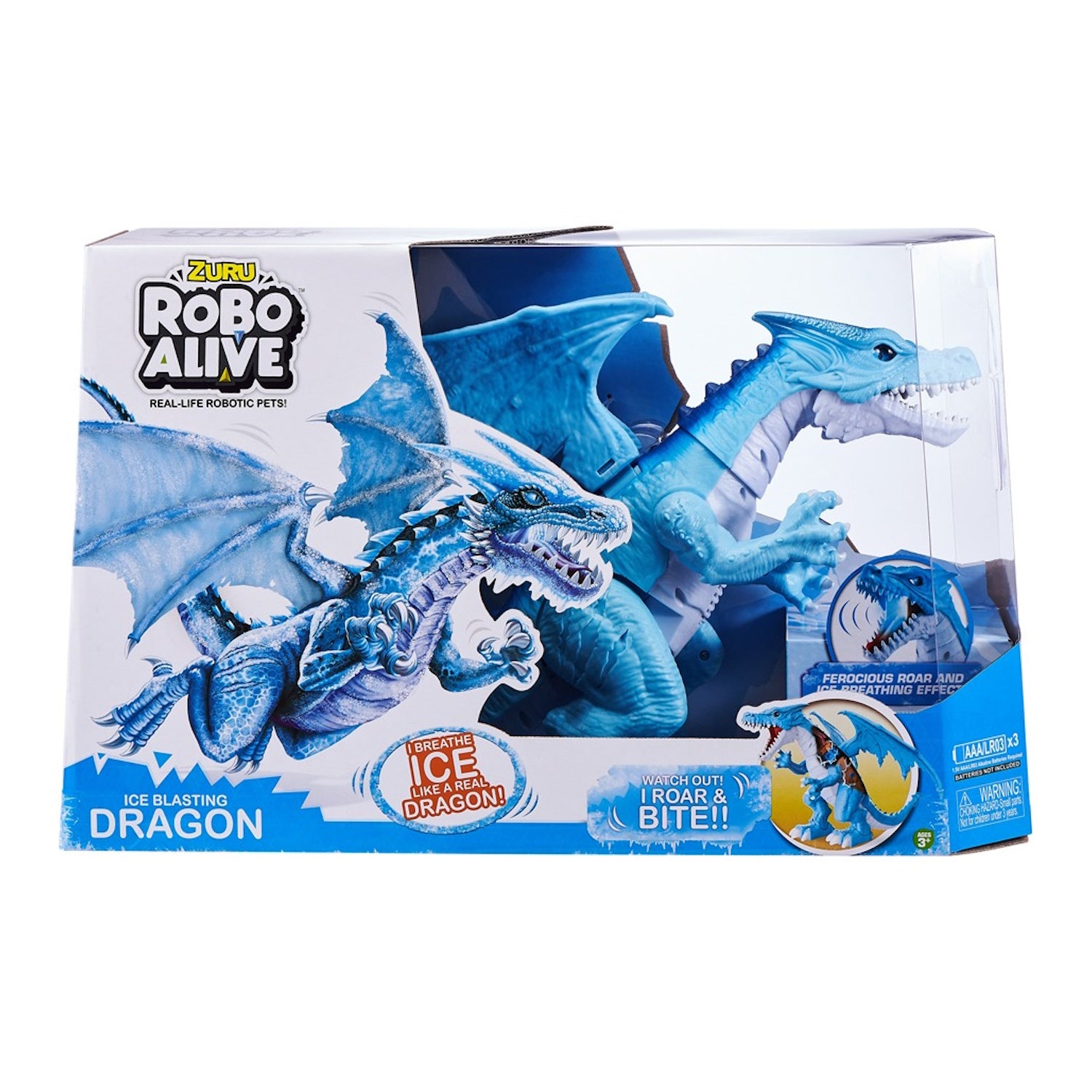 Robo Alive: Ice Breathing Dragon - Blue Toys & Games Zuru