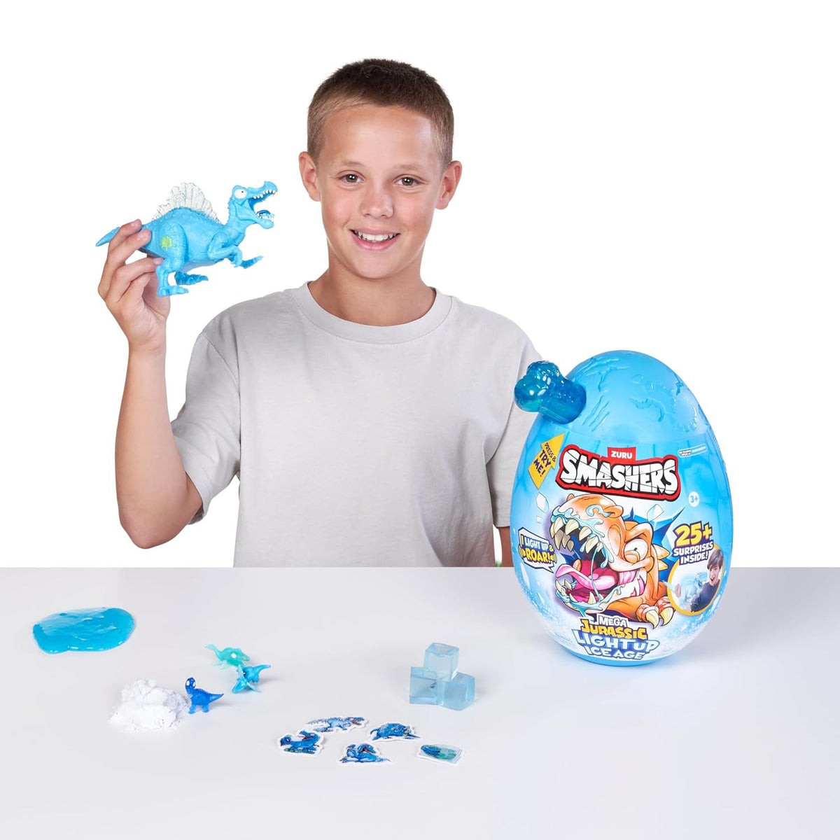 Zuru Smashers: Mega Jurassic Lightup Ice Age Dino - 74138 - Spinosaurus - Blue-Green Toys & Games Zuru