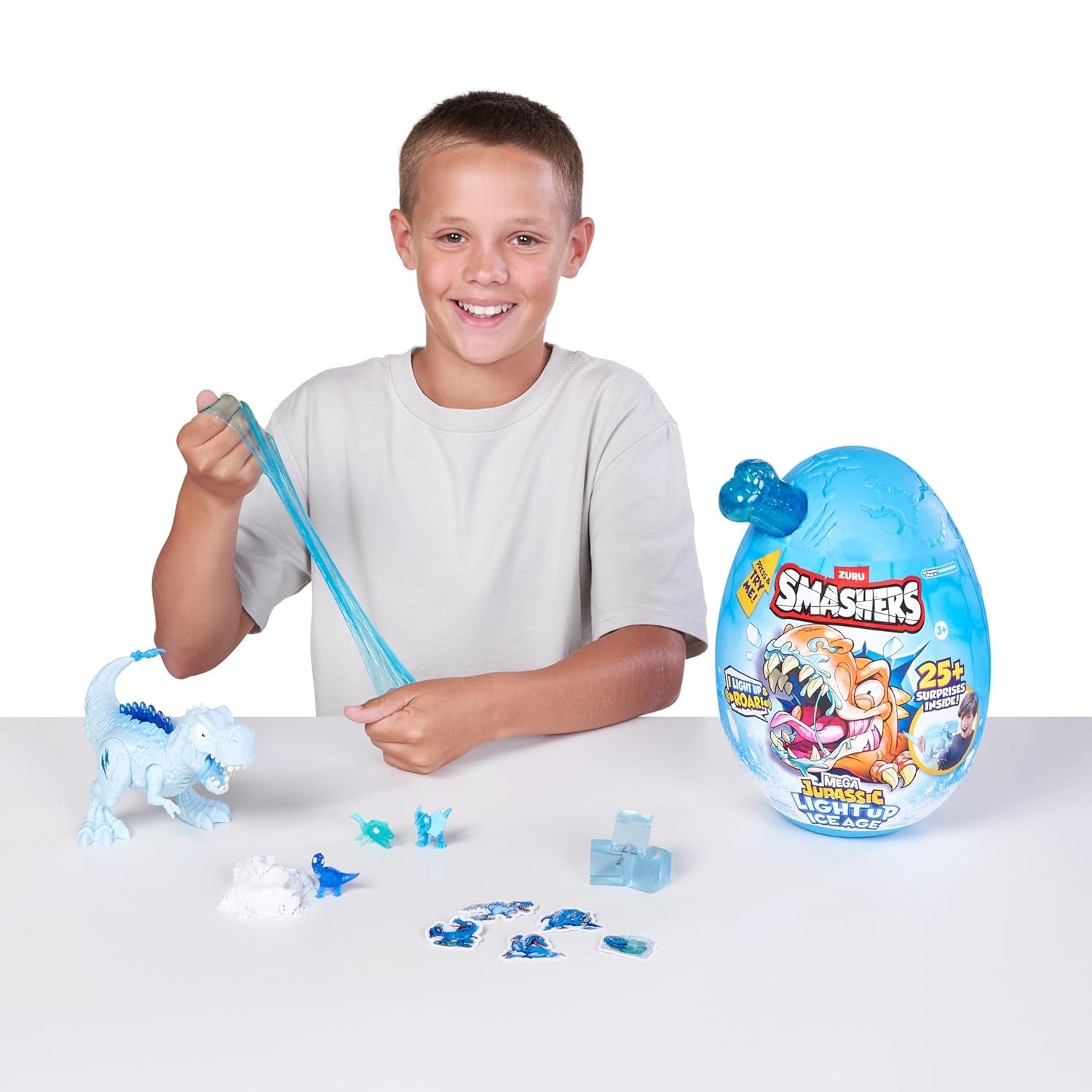 Smashers: Mega Jurassic Lightup Ice Age Dino - Blue T-Rex Toys & Games Zuru