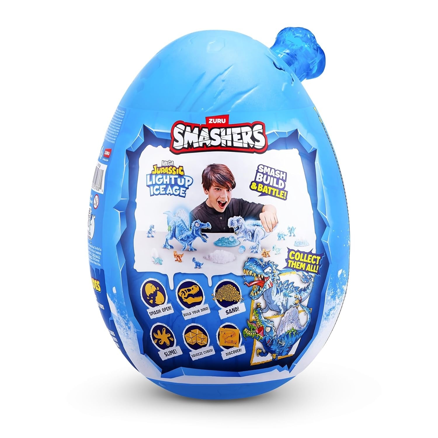 Smashers: Mega Jurassic Lightup Ice Age Dino - Blue T-Rex Toys & Games Zuru