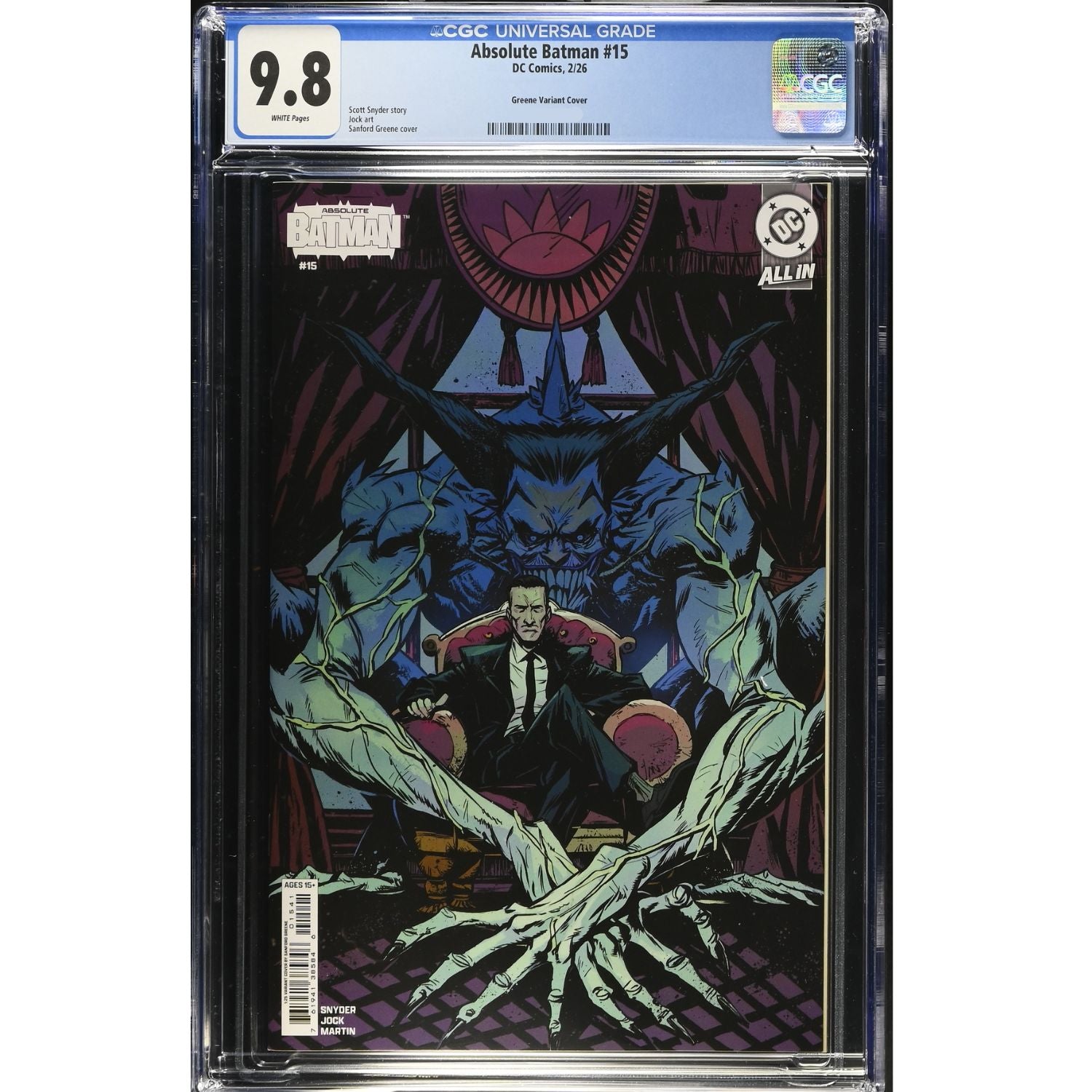 Absolute Batman: #15 [Sanford Greene CGC 9.8 - 1:25] 2025 Comics DC Comics