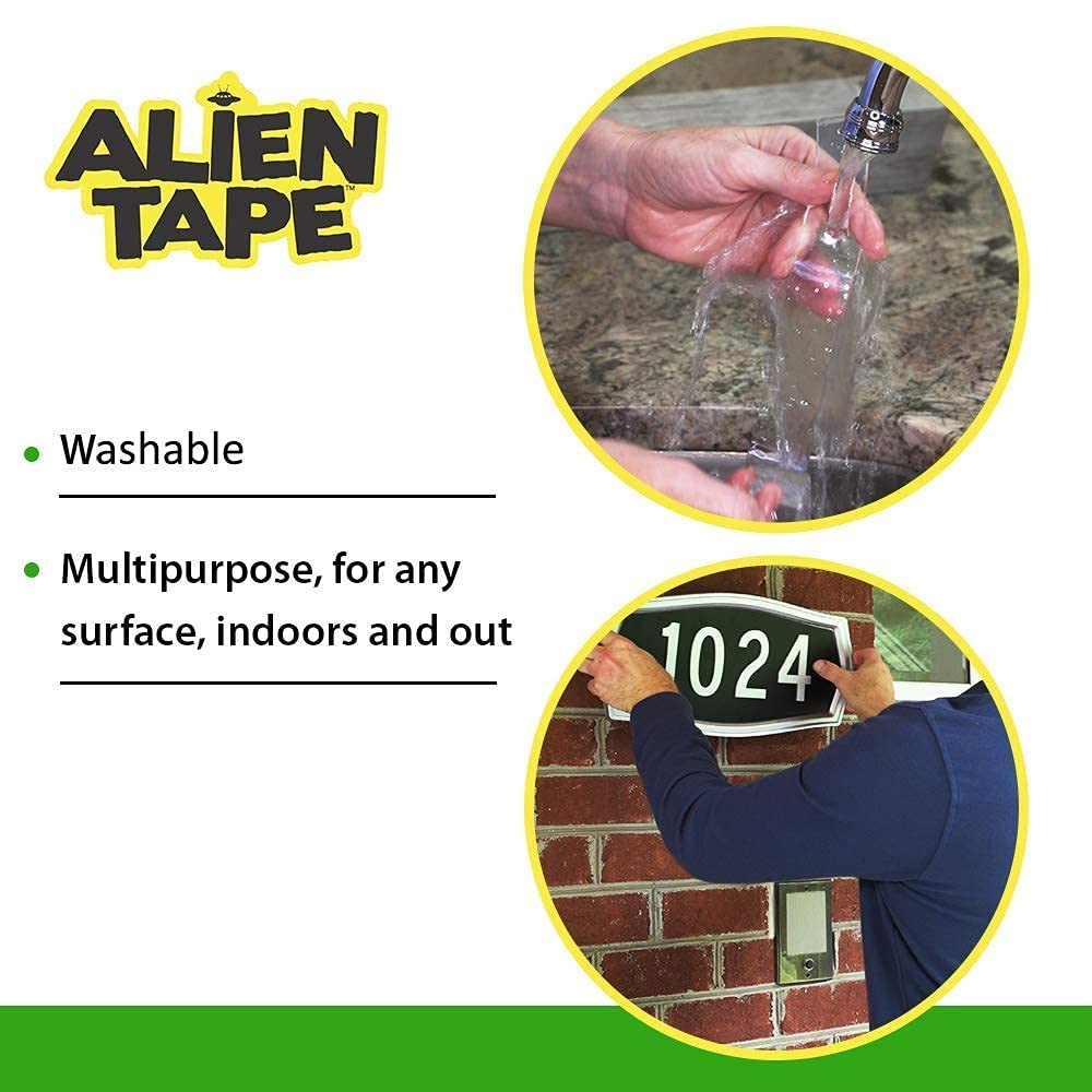 Alien Tape Double Sided Reusable Washable Transparent Multi-Purpose Adhesive Tape - 6 Pack [House & Home] House & Home BIC   