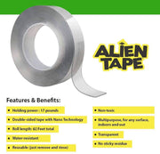Alien Tape Double Sided Reusable Washable Transparent Multi-Purpose Adhesive Tape - 6 Pack [House & Home] House & Home BIC   