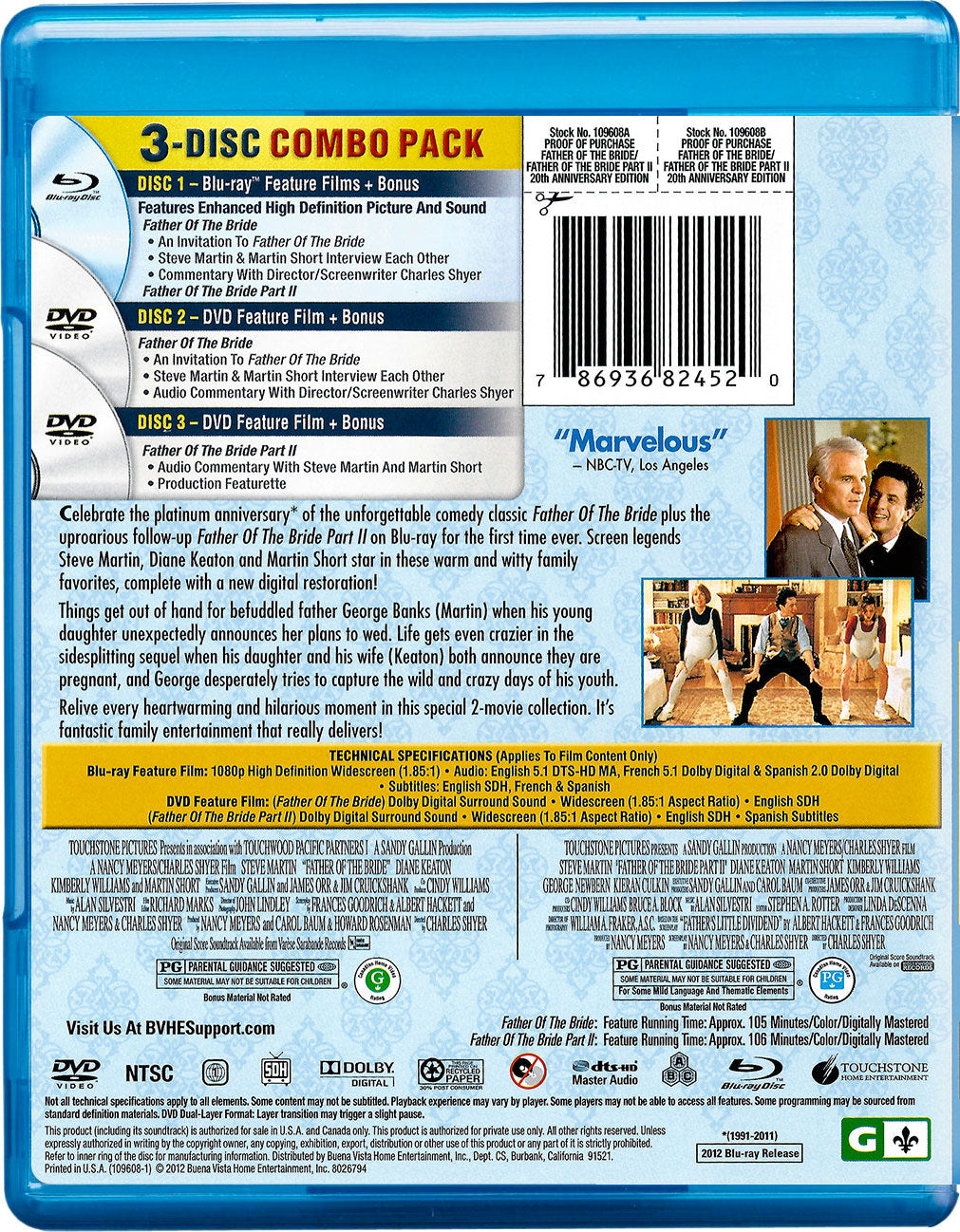 Father of the Bride and Father of the Bride Part 2 - 20th Anniversary Edition [Blu-Ray] Blu-Ray Movie Touchstone Home Entertainment   