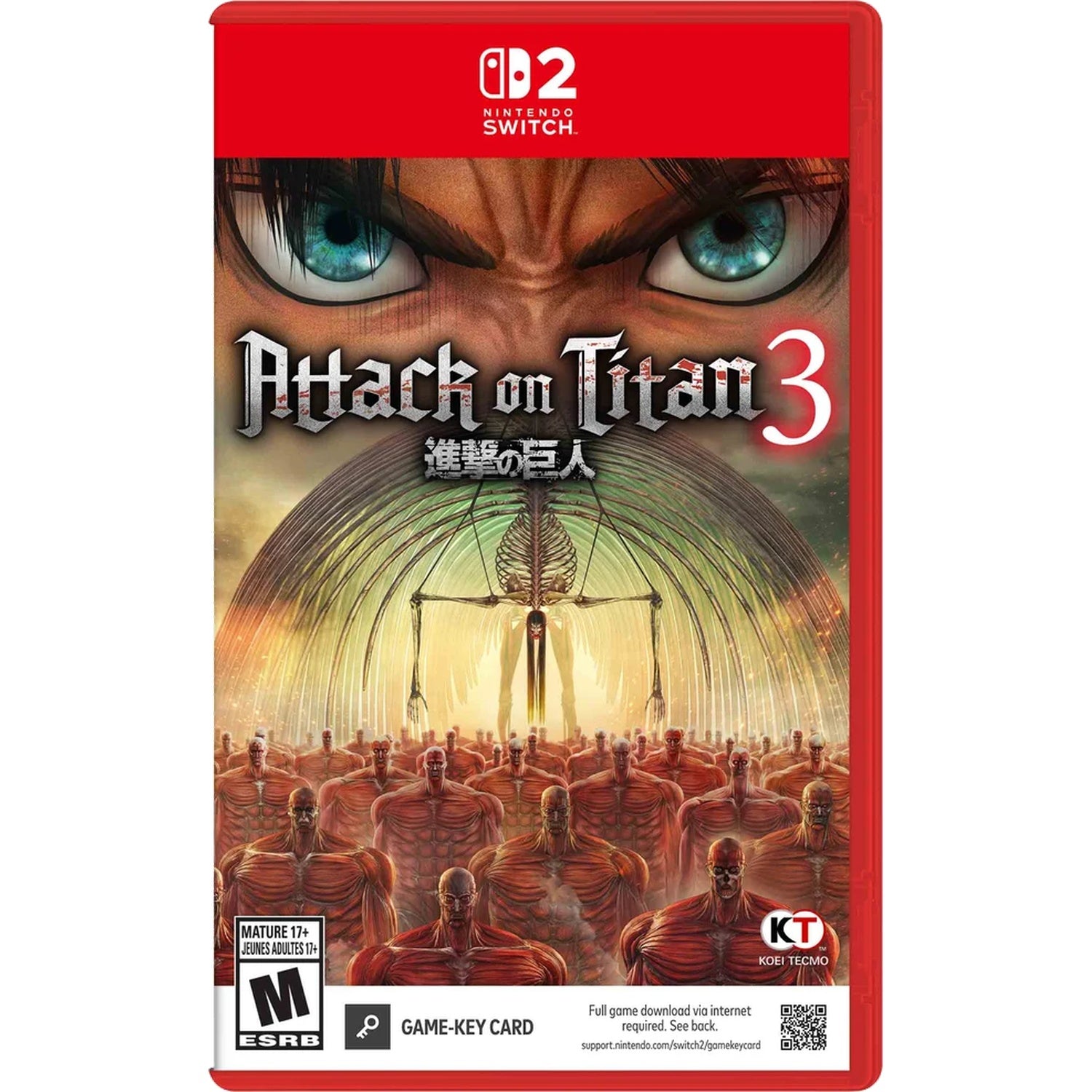Attack on Titan 3 [Game-Key Card][Nintendo Switch 2] Nintendo Switch 2 Video Game Koei Tecmo