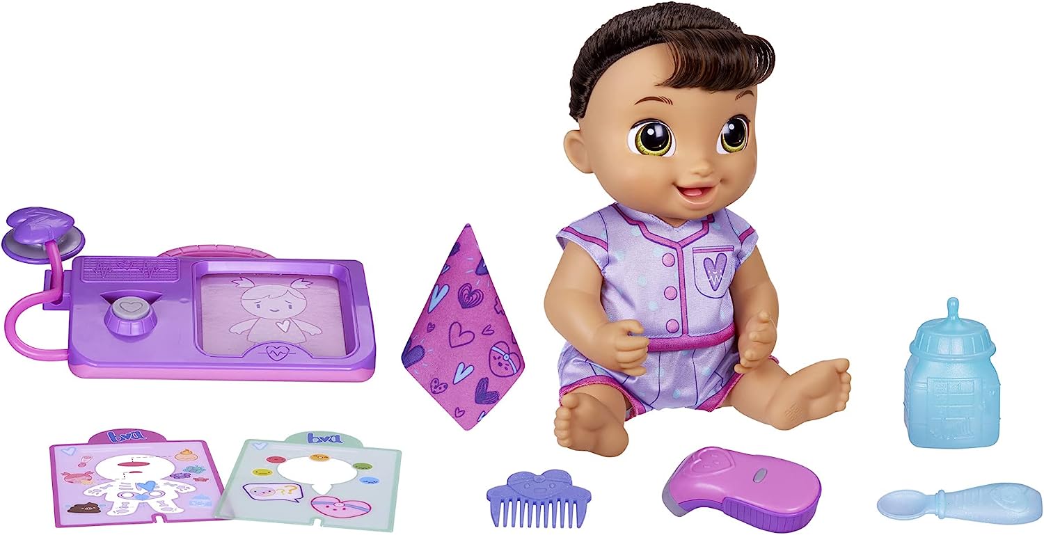 Baby Alive Lulu Achoo Doll - 12-Inch Interactive Doctor Play Toy - Brown Hair Toys & Games Hasbro
