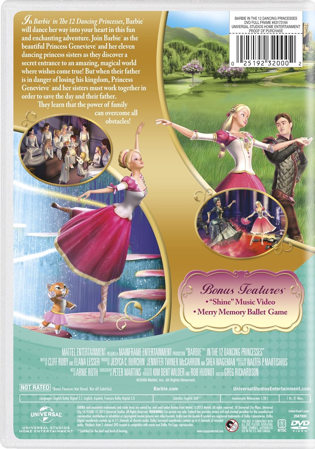 Barbie in The 12 Dancing Princesses [DVD] DVDs & Blu-Rays Universal Studios   