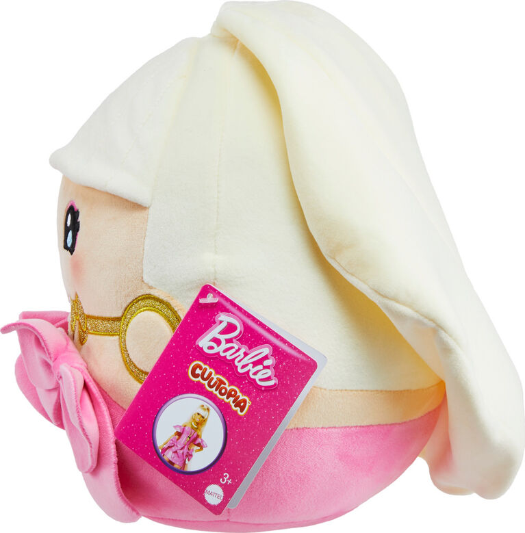 Barbie Cuutopia: Iconic Pink Look & Felt Pink Bow - 10 in Plush Plushies Mattel