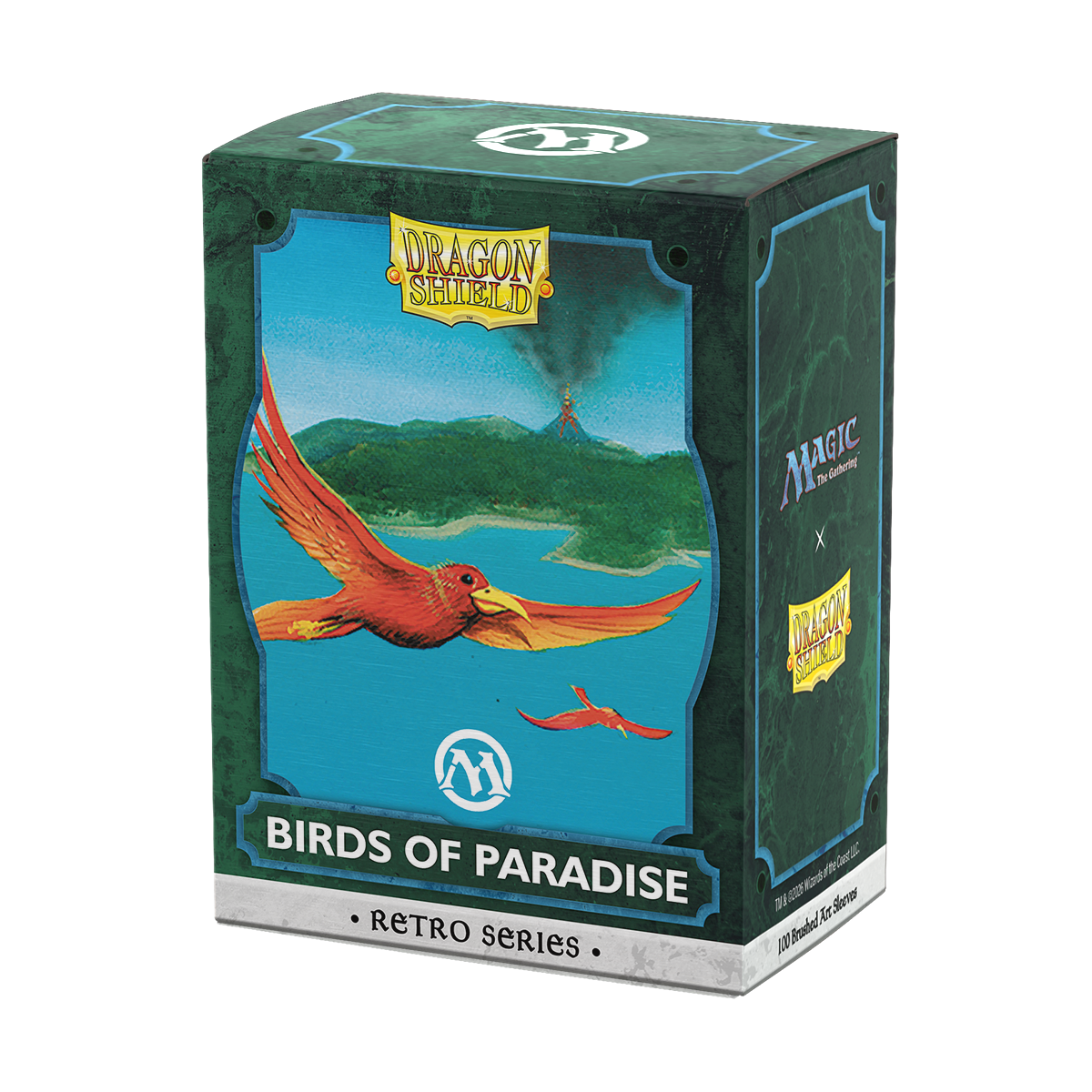 Dragon Shield Sleeves: Magic: The Gathering TCG: Retro Series Brushed Art [Birds of Paradise] - 100 Standard Size Sleeves Card Game Dragon Shield
